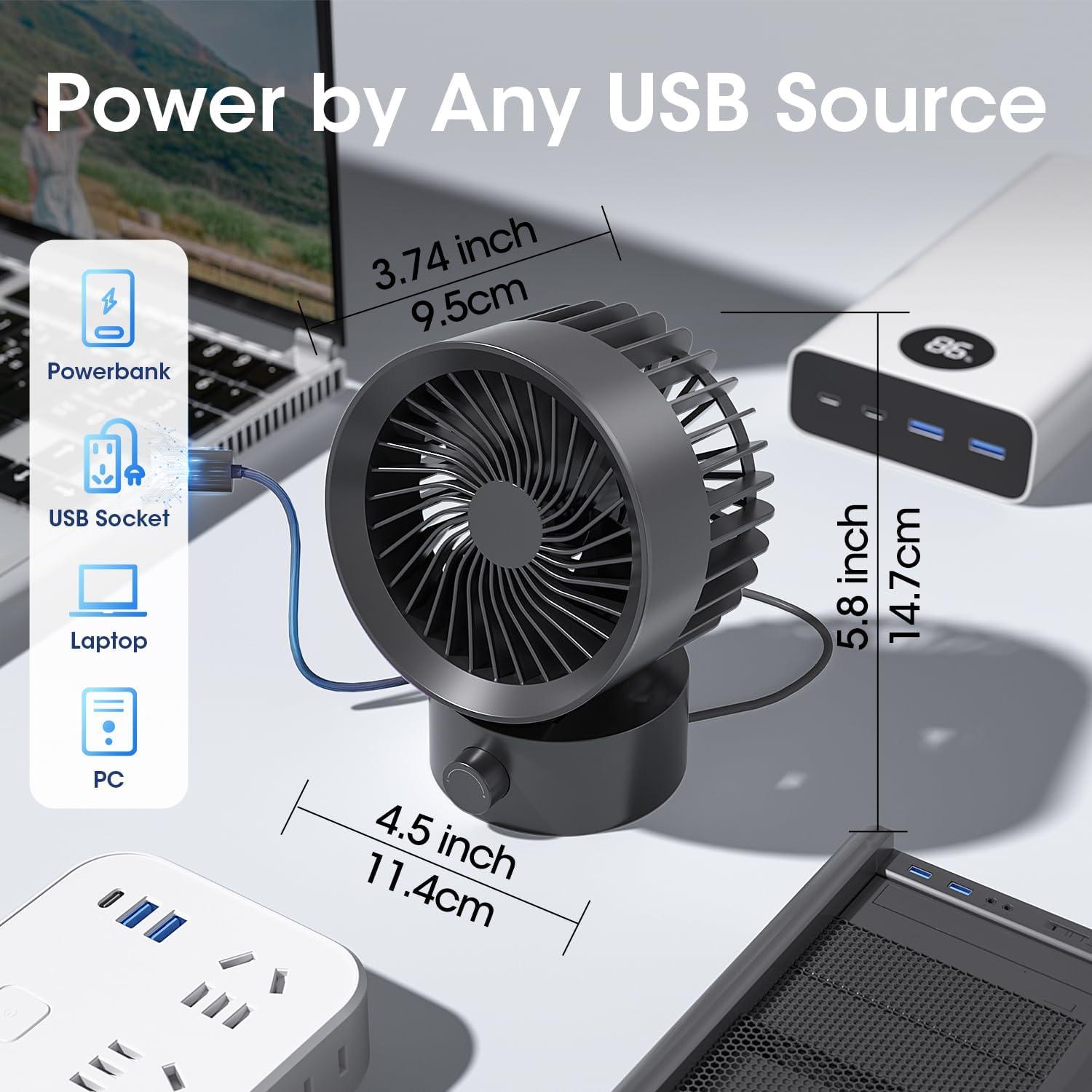 Ventilador de Escritorio USB KinYiLO LLD-F87 Silencioso 5W