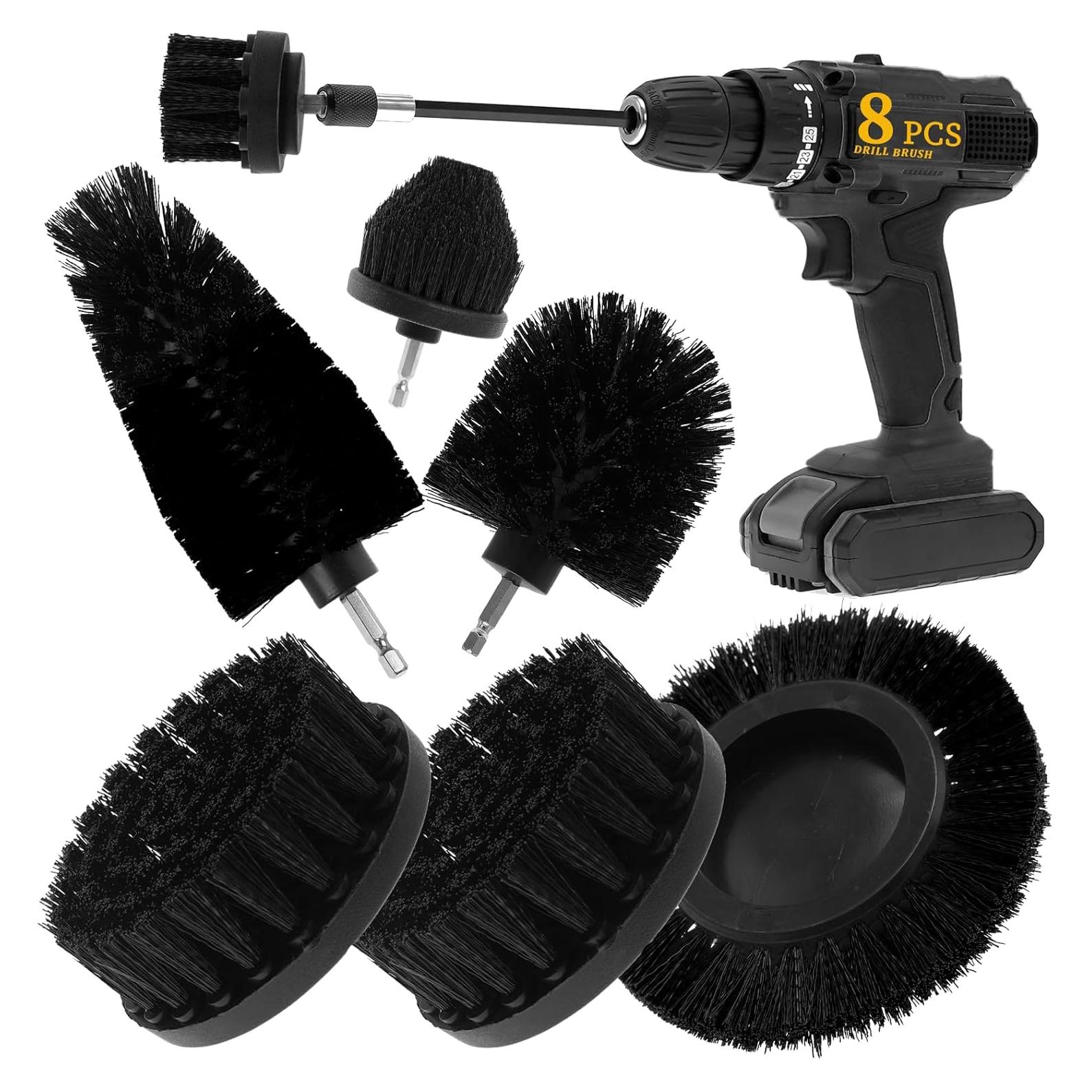 Juego de 8 Accesorios de Cepillo de Limpieza ETOUPA Negro