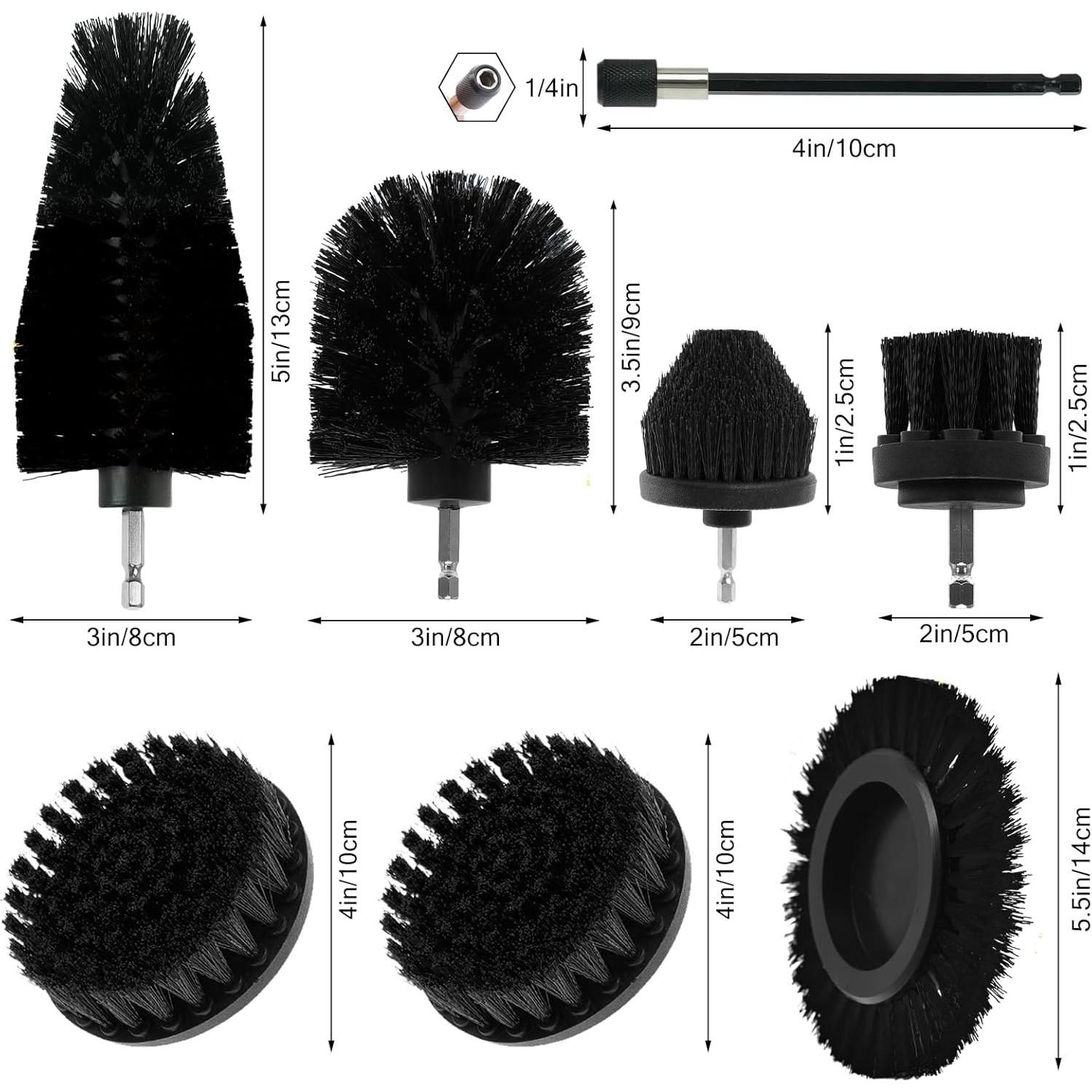 Juego de 8 Accesorios de Cepillo de Limpieza ETOUPA Negro