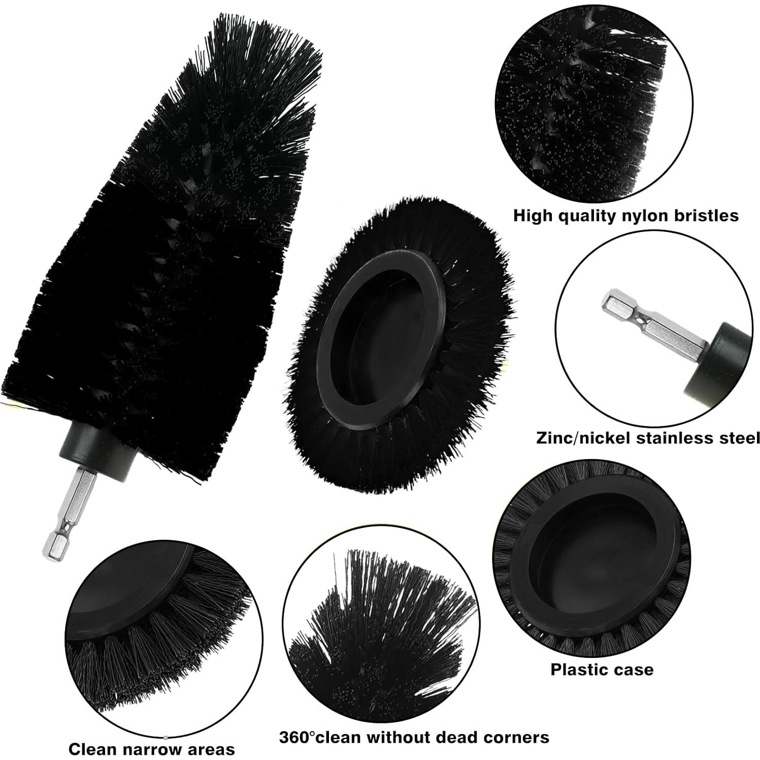 Juego de 8 Accesorios de Cepillo de Limpieza ETOUPA Negro