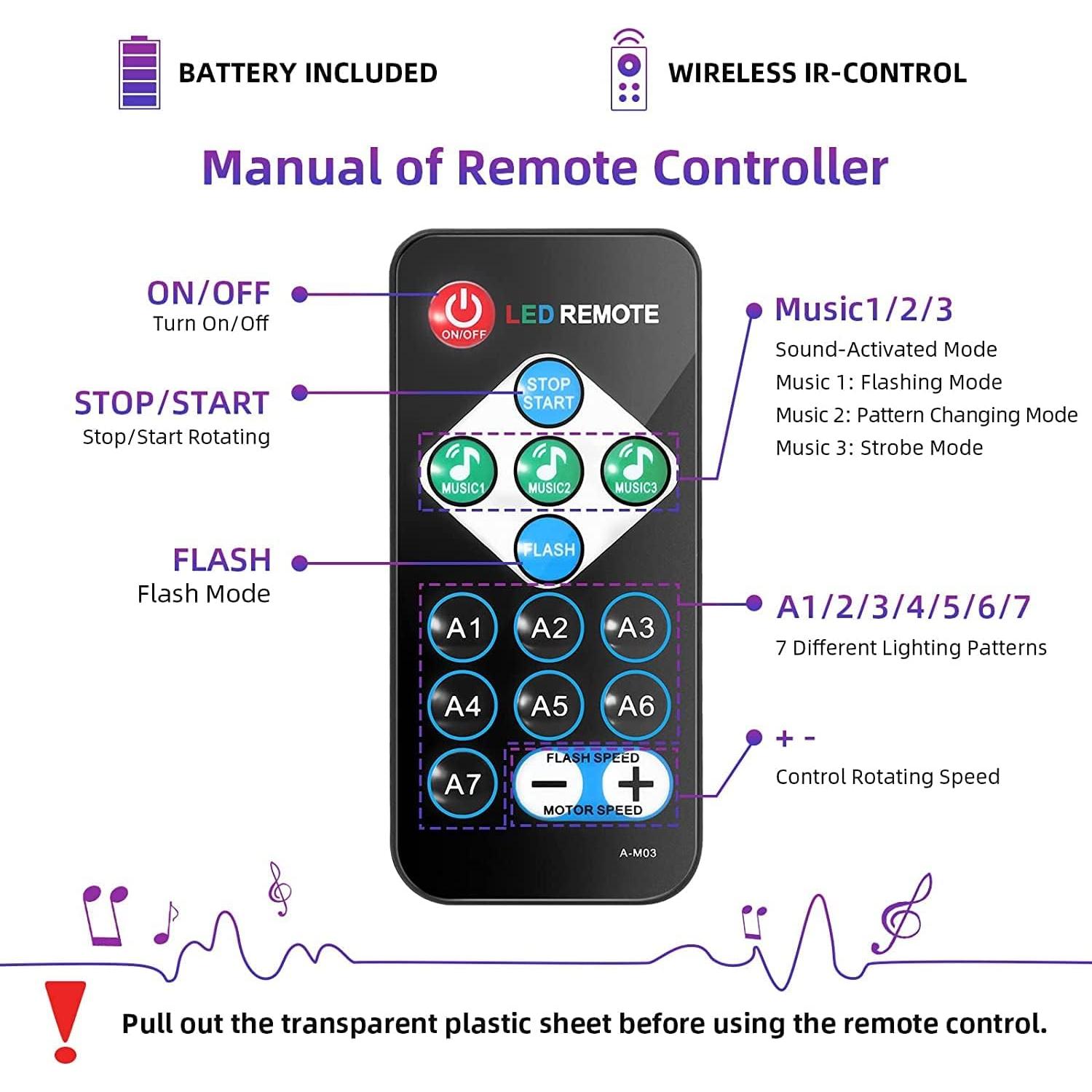 Luces UV Litake 6W Estroboscópicas con Control Remoto