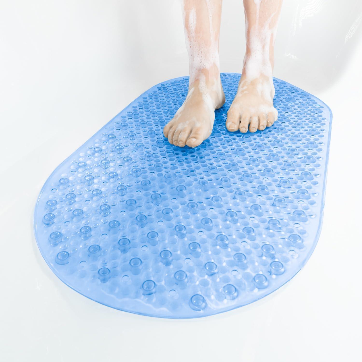 Alfombrilla Antideslizante Ovalada HITSLAM 68.6x38.1 cm Azul