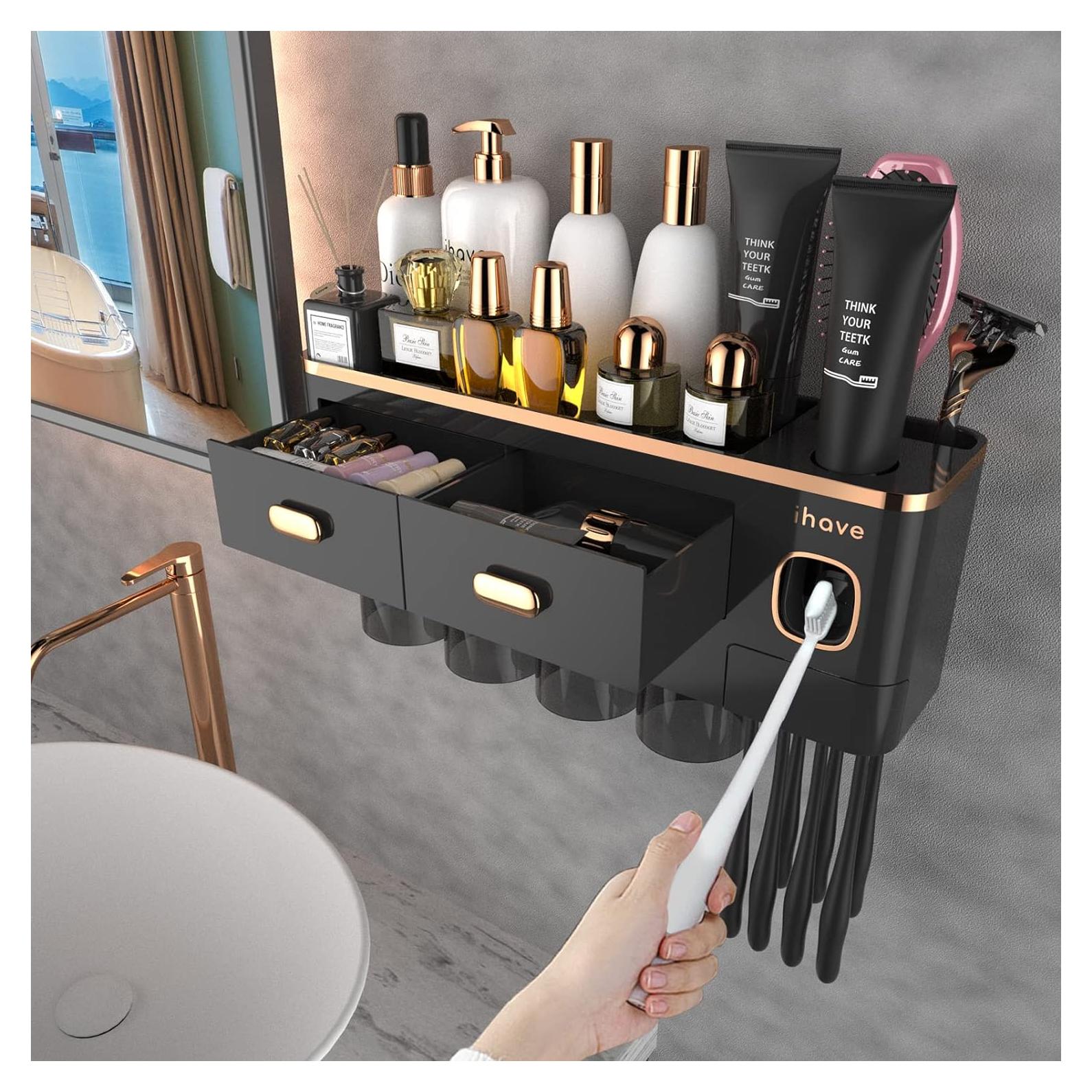 Soporte para Cepillos de Dientes iHave 4 Tazas Montado en Pared