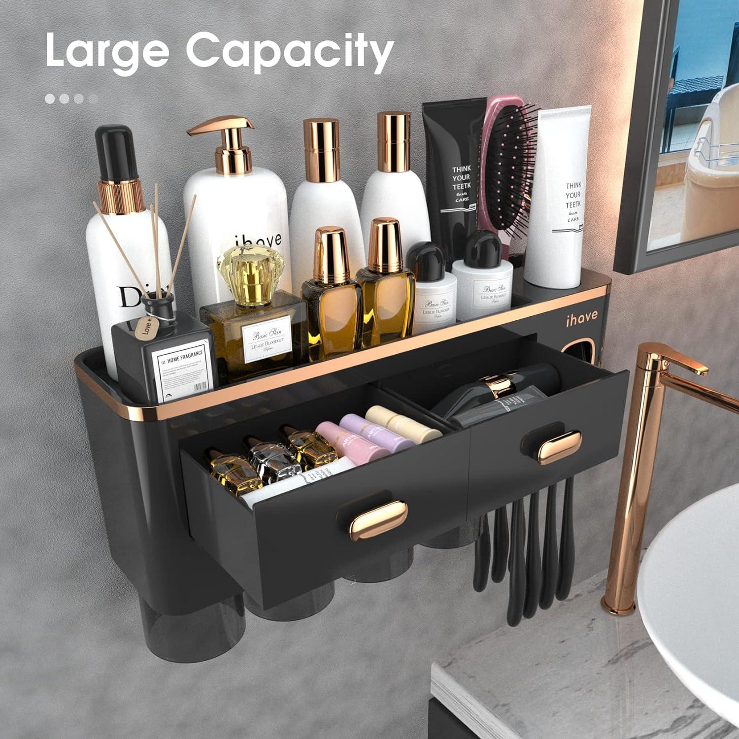 Soporte para Cepillos de Dientes iHave 4 Tazas Montado en Pared