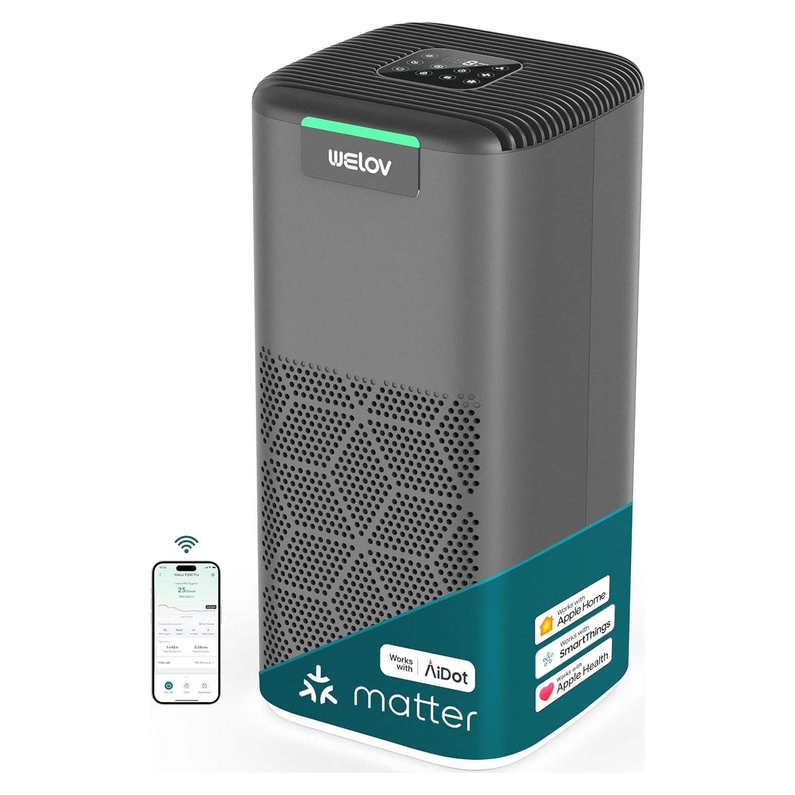 Purificador de Aire Inteligente WELOV P200 Max 146.79 m² HEPA