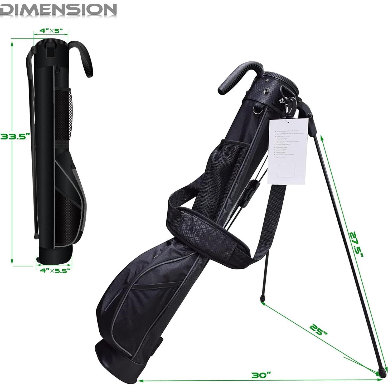 Bolsa de Golf de Pie LAISUNTIM Negra 2 Divisores Impermeable