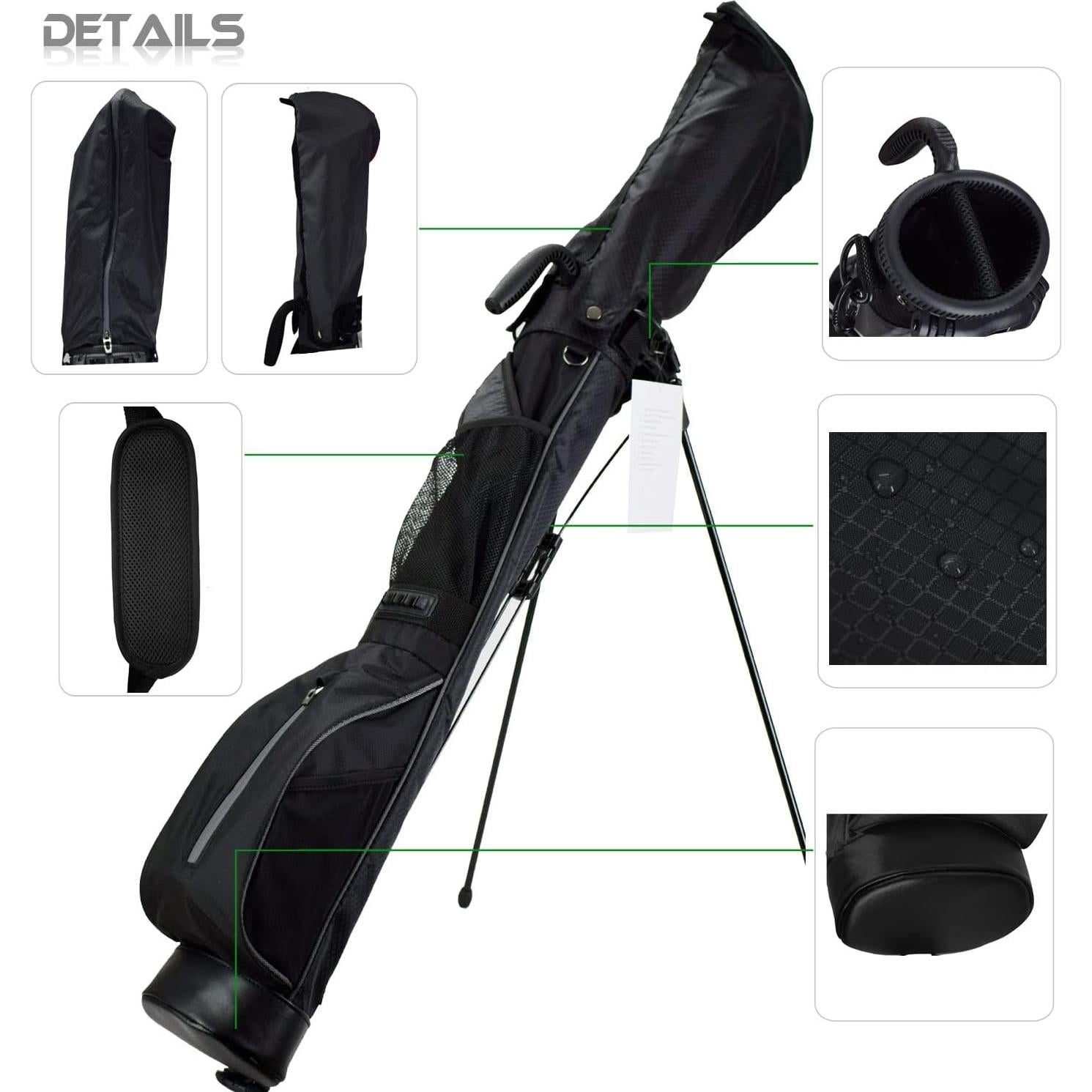 Bolsa de Golf de Pie LAISUNTIM Negra 2 Divisores Impermeable