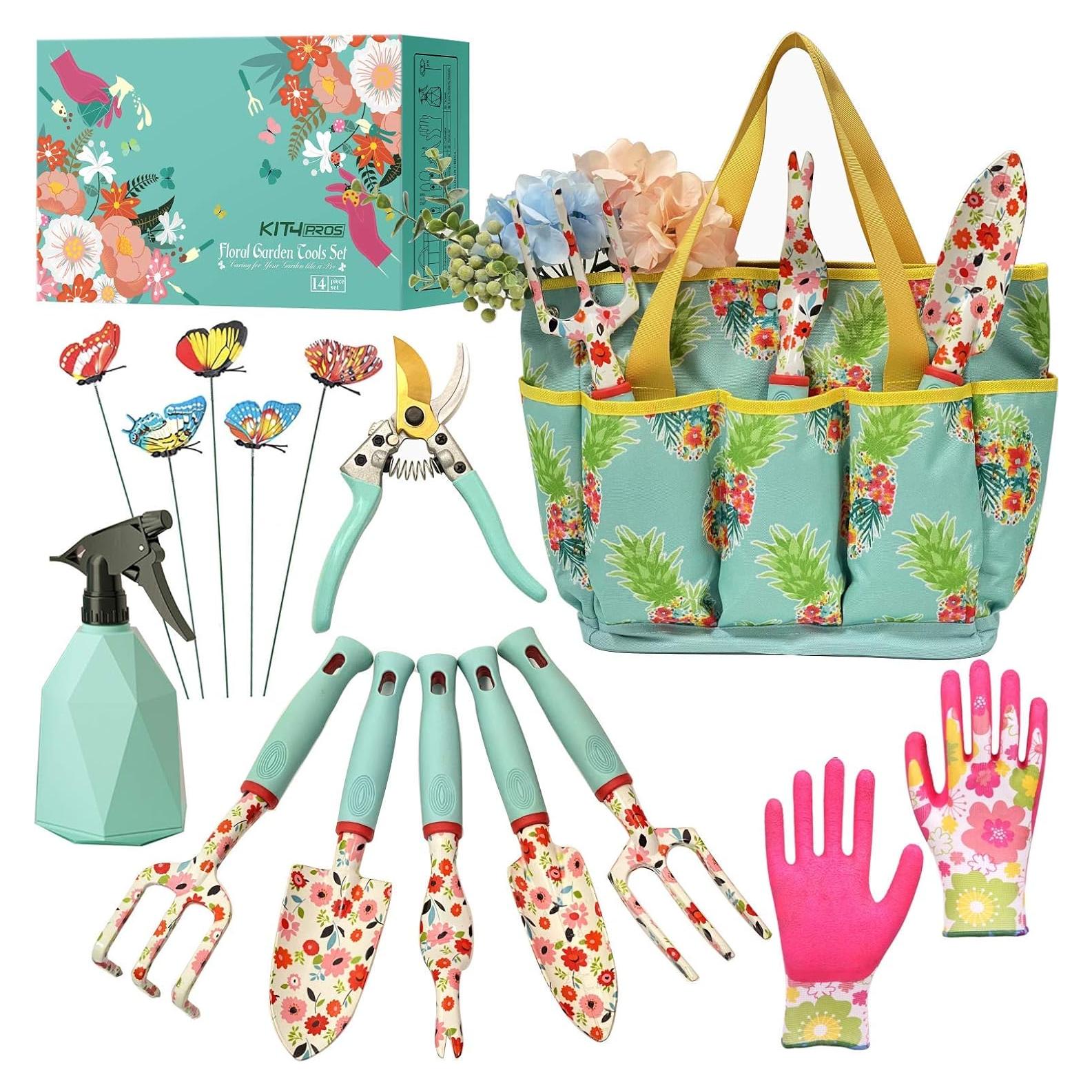 Juego de Herramientas de Jardinería Kit4Pros Floral 9 Piezas