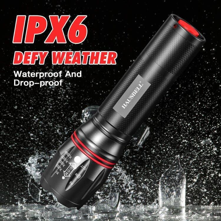 Linterna Táctica LED HAUSBELL T8 2 Paquete 5 Modos