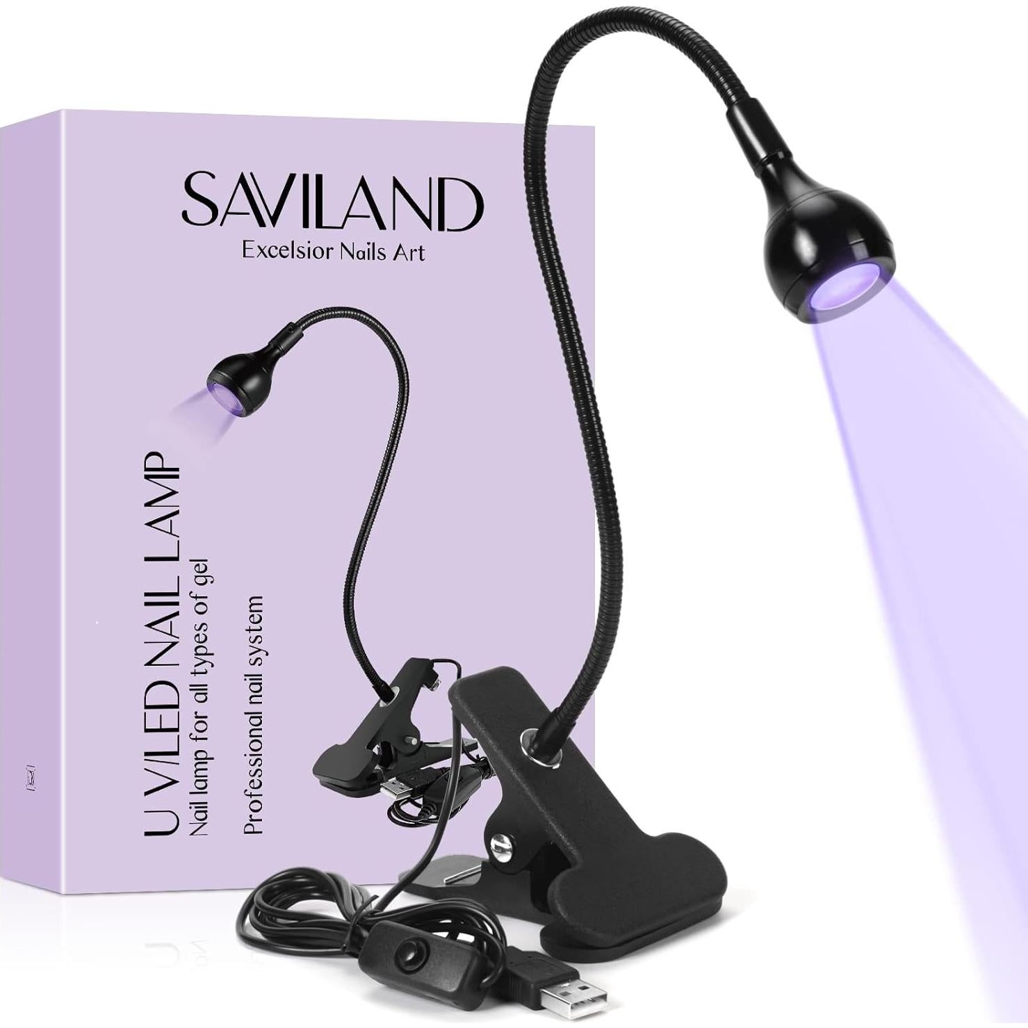 Lámpara UV LED Saviland Mini para Uñas con Clip Ajustable