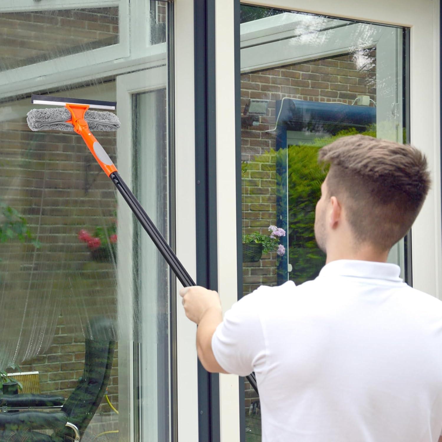 Limpiador de Ventanas 2 en 1 KeFanta con Poste Extensible 151.1 cm