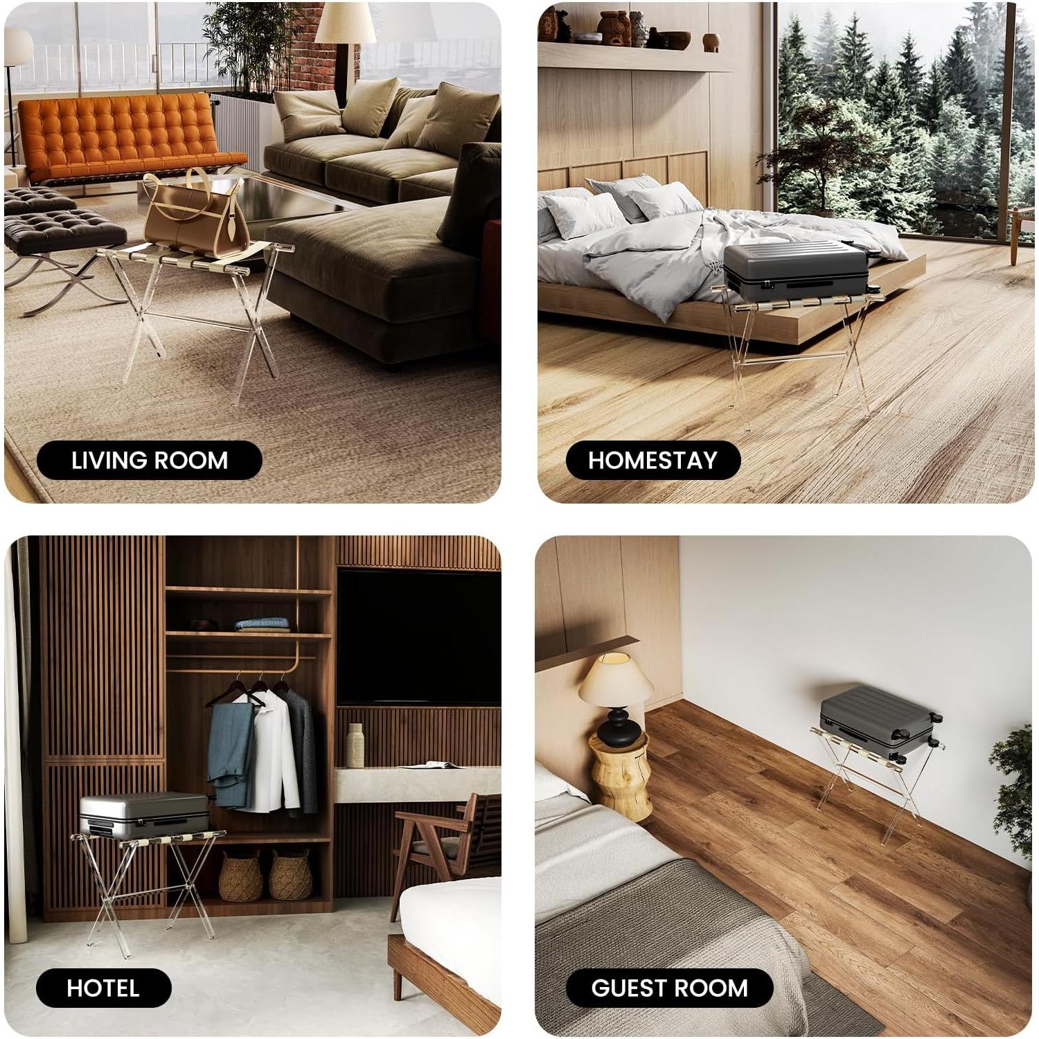 Soporte de Equipaje Acrílico Sumerflos Plegable 45.36 kg Beige