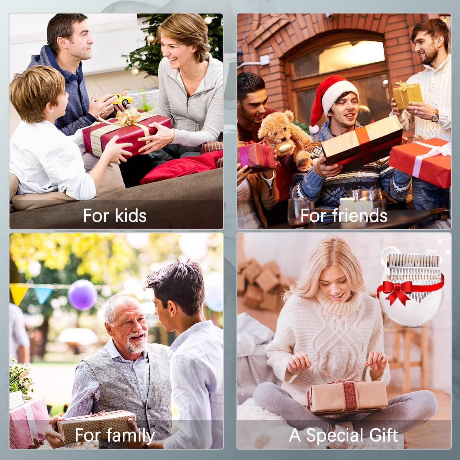 Kalimba YUNDIE 17 Teclas Acrílico Transparente Portátil