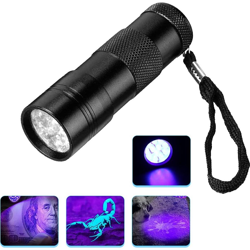 Linterna UV SLTG2020 12 LED Luz Negra 395 nm Compacta