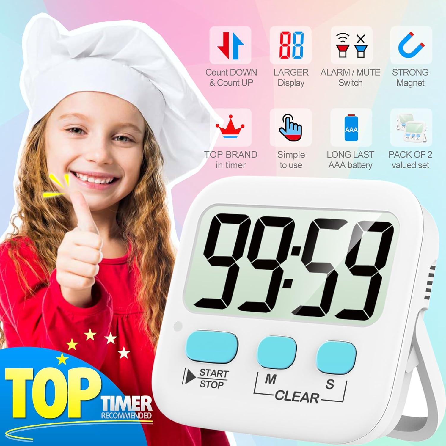 Temporizador Digital Antonki 2 Pack - Cocina y Aula, 99 min