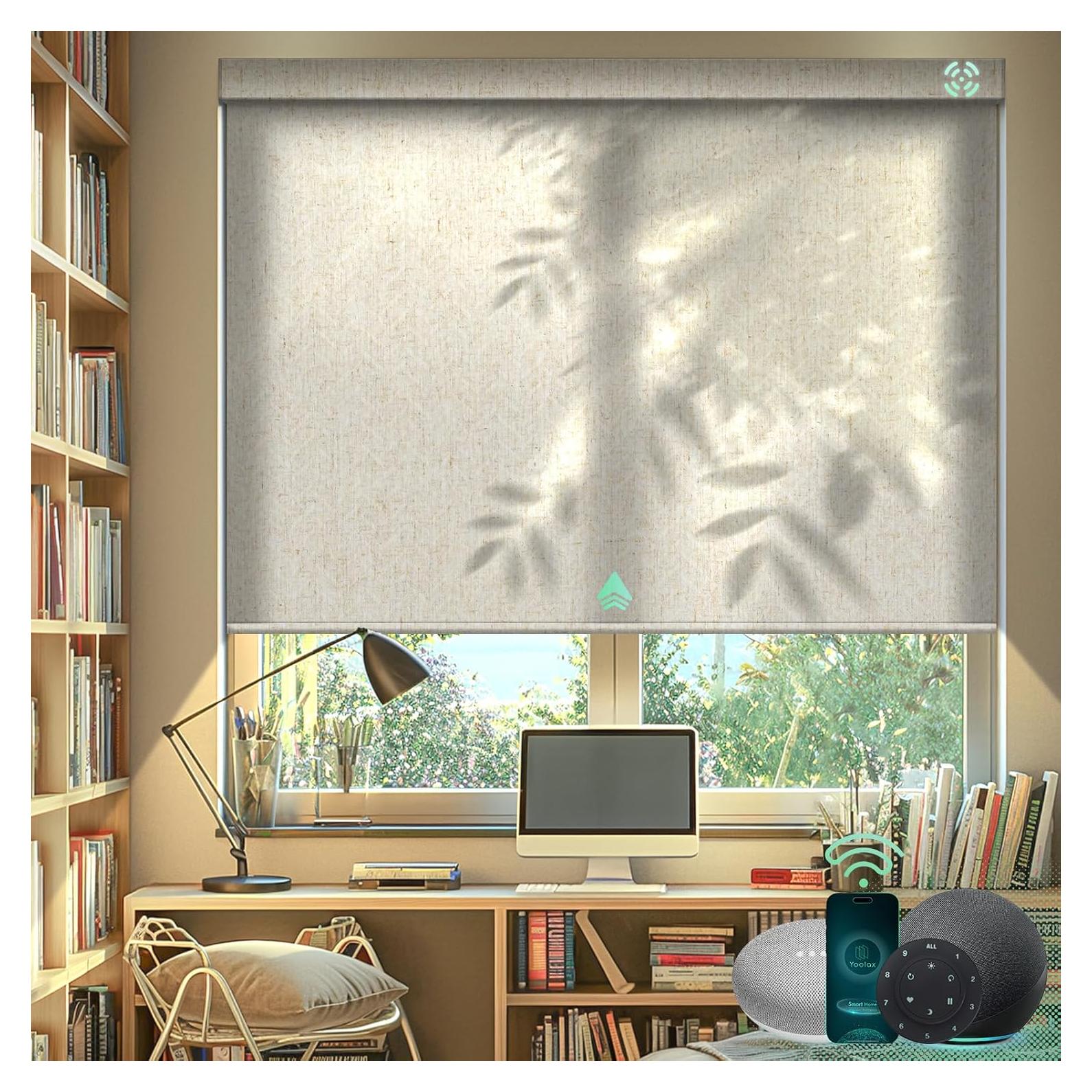 Cortinas Motorizadas Yoolax 152x152 cm Filtrantes Luz Selva