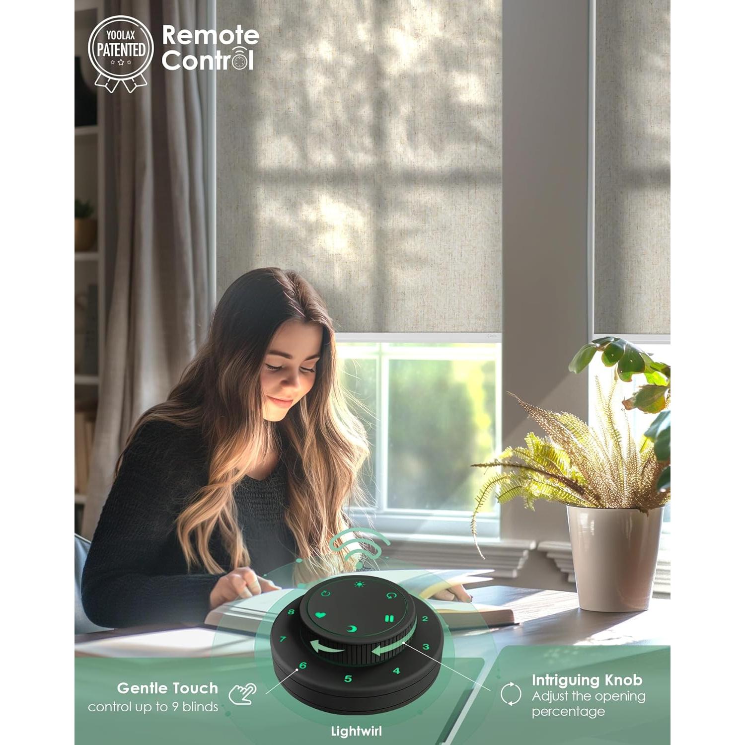 Cortinas Motorizadas Yoolax 152x152 cm Filtrantes Luz Selva