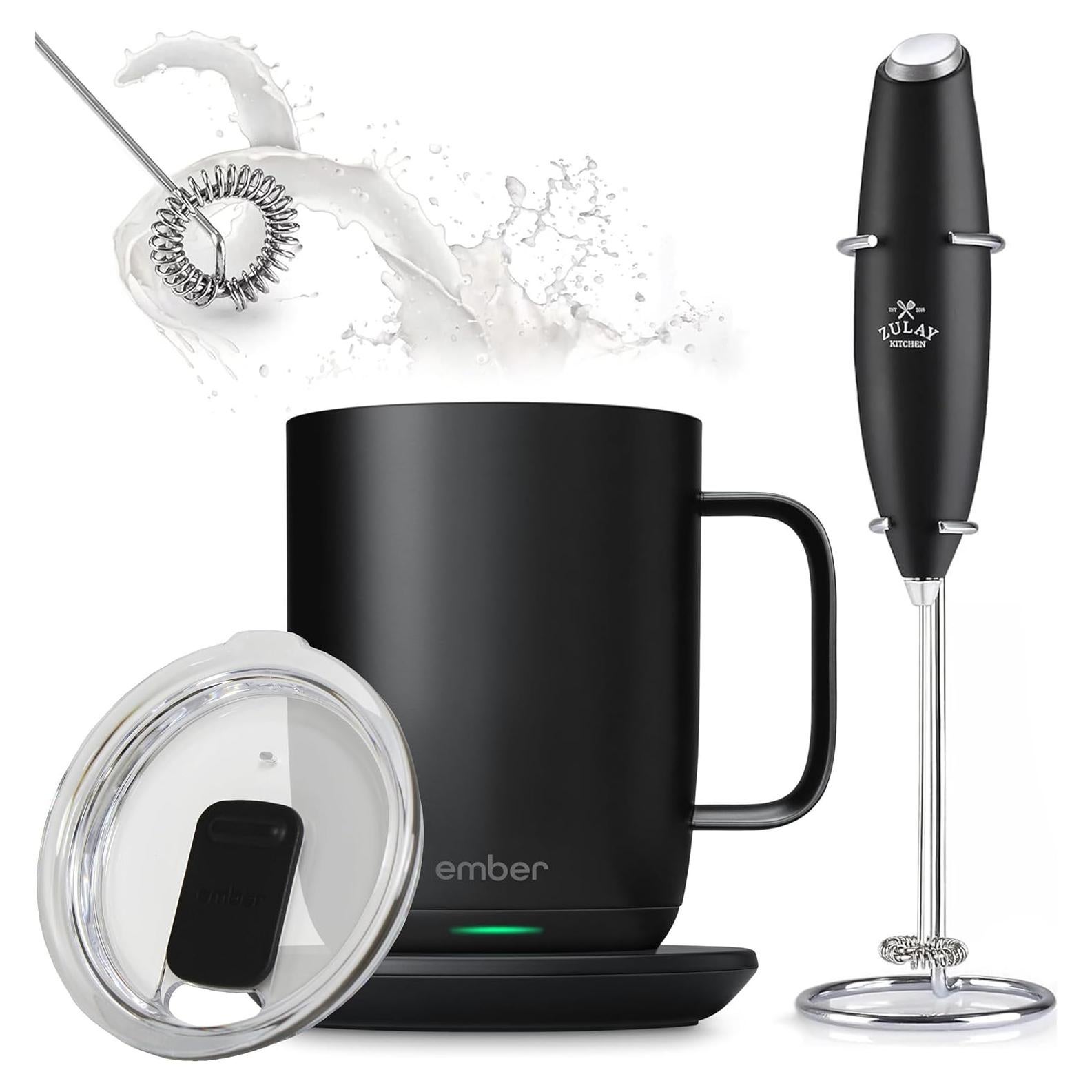 Taza Inteligente Ember 2 de 414 ml con Tapa y Espumador Zulay