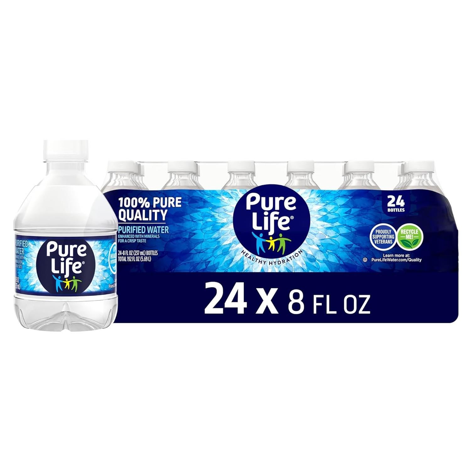 Agua Purificada Pure Life 24 Botellas 240 ml Sabor Fresco