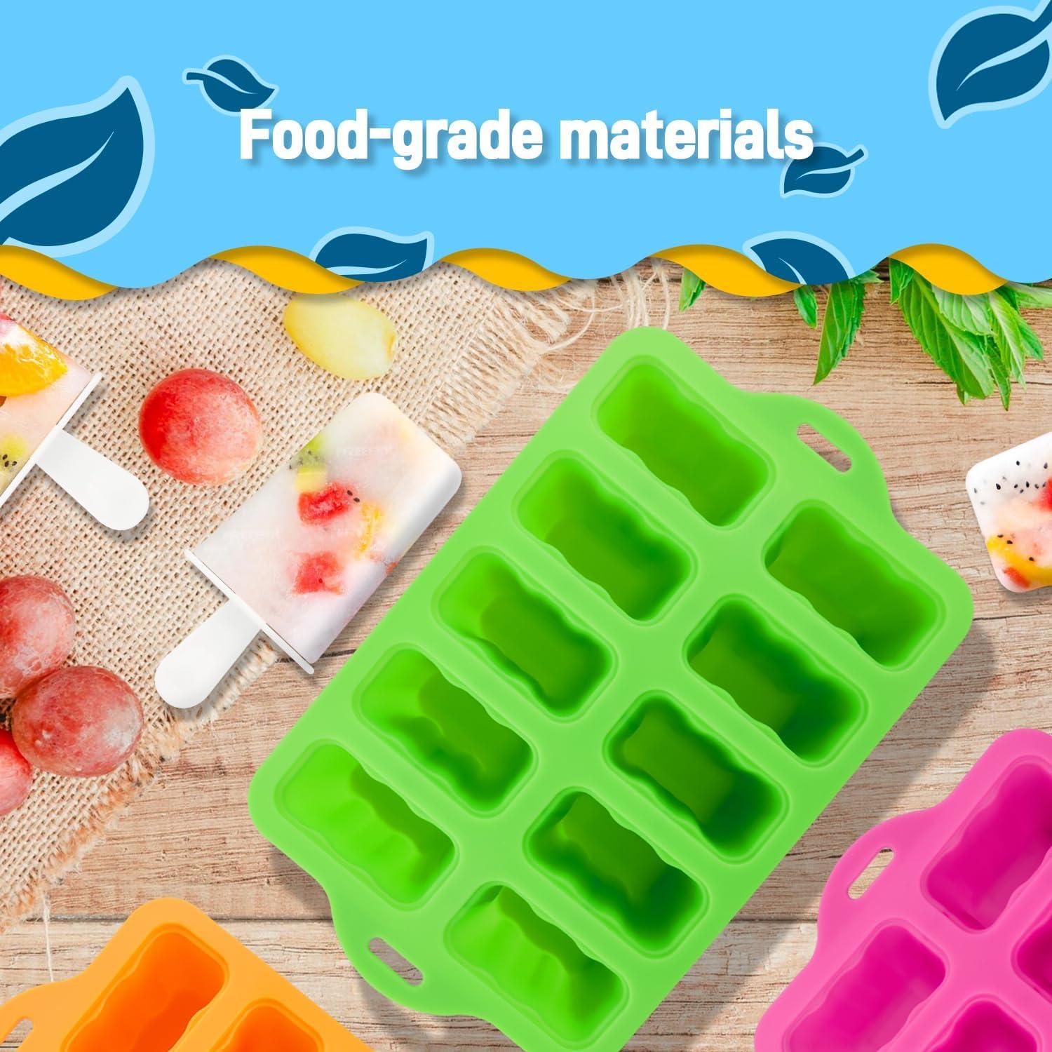 Moldes de Popsicles de Silicona Azonbey 10 Cavidades Verde