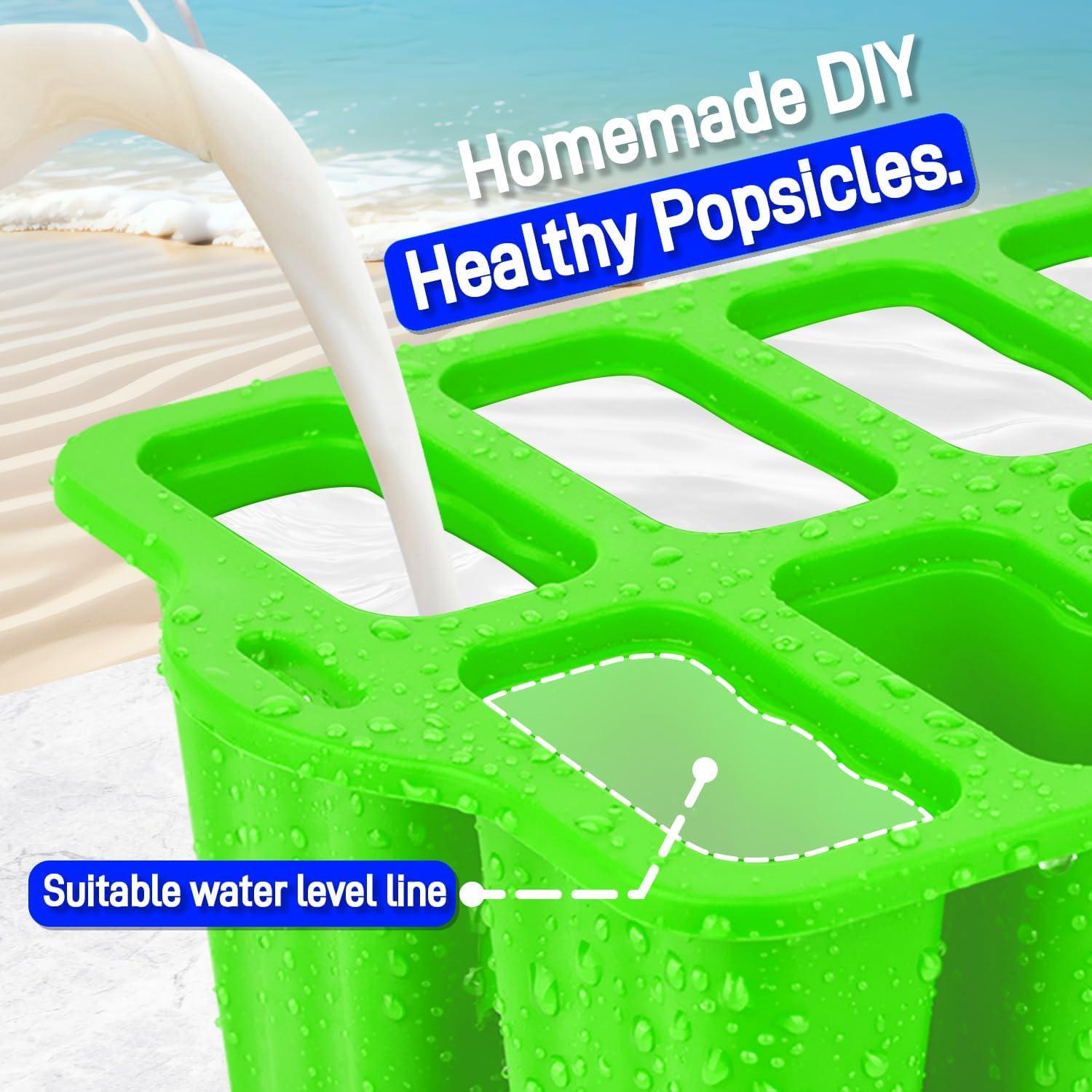 Moldes de Popsicles de Silicona Azonbey 10 Cavidades Verde