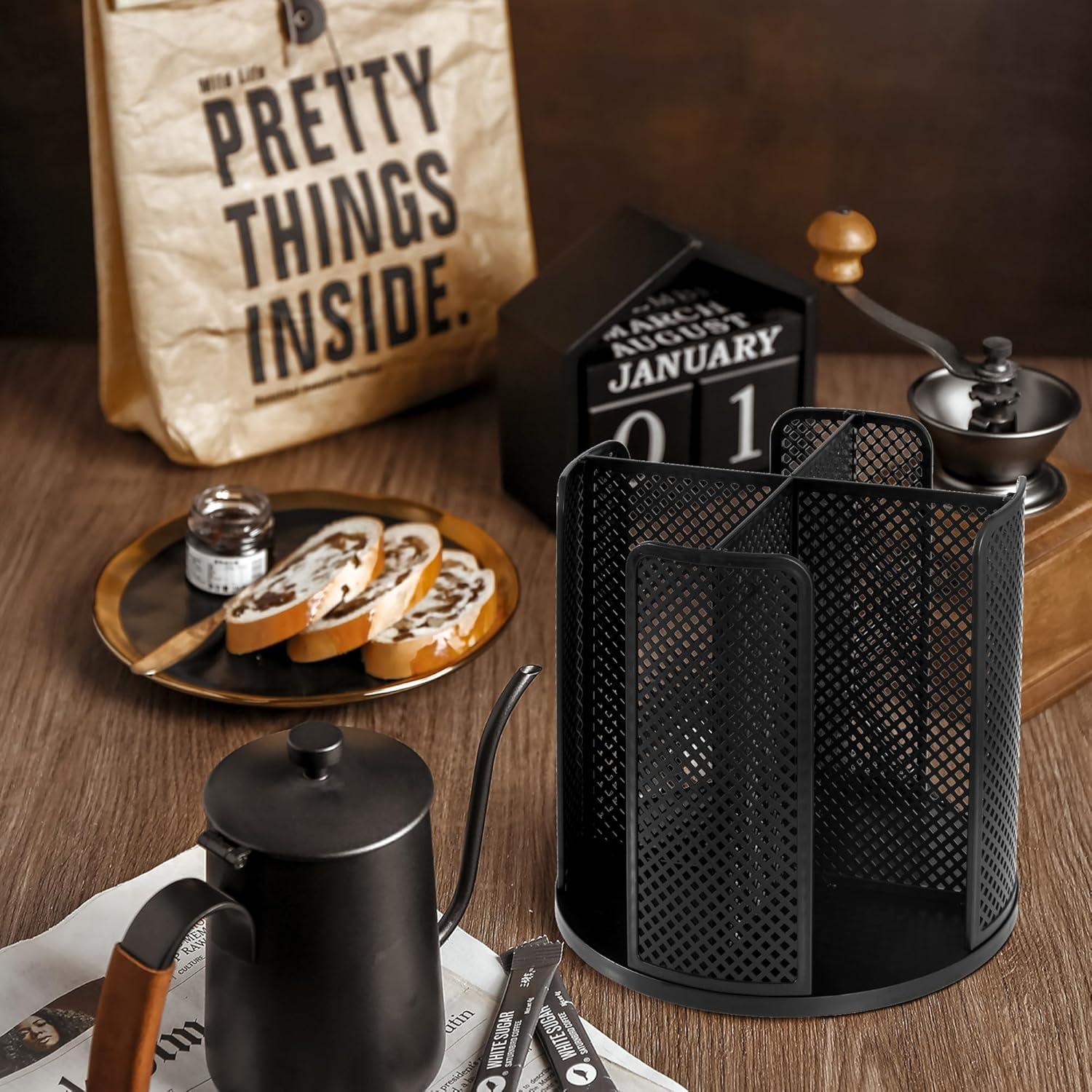 Dispensador de Tazas de Papel Wymulot Rotatorio 360° Negro