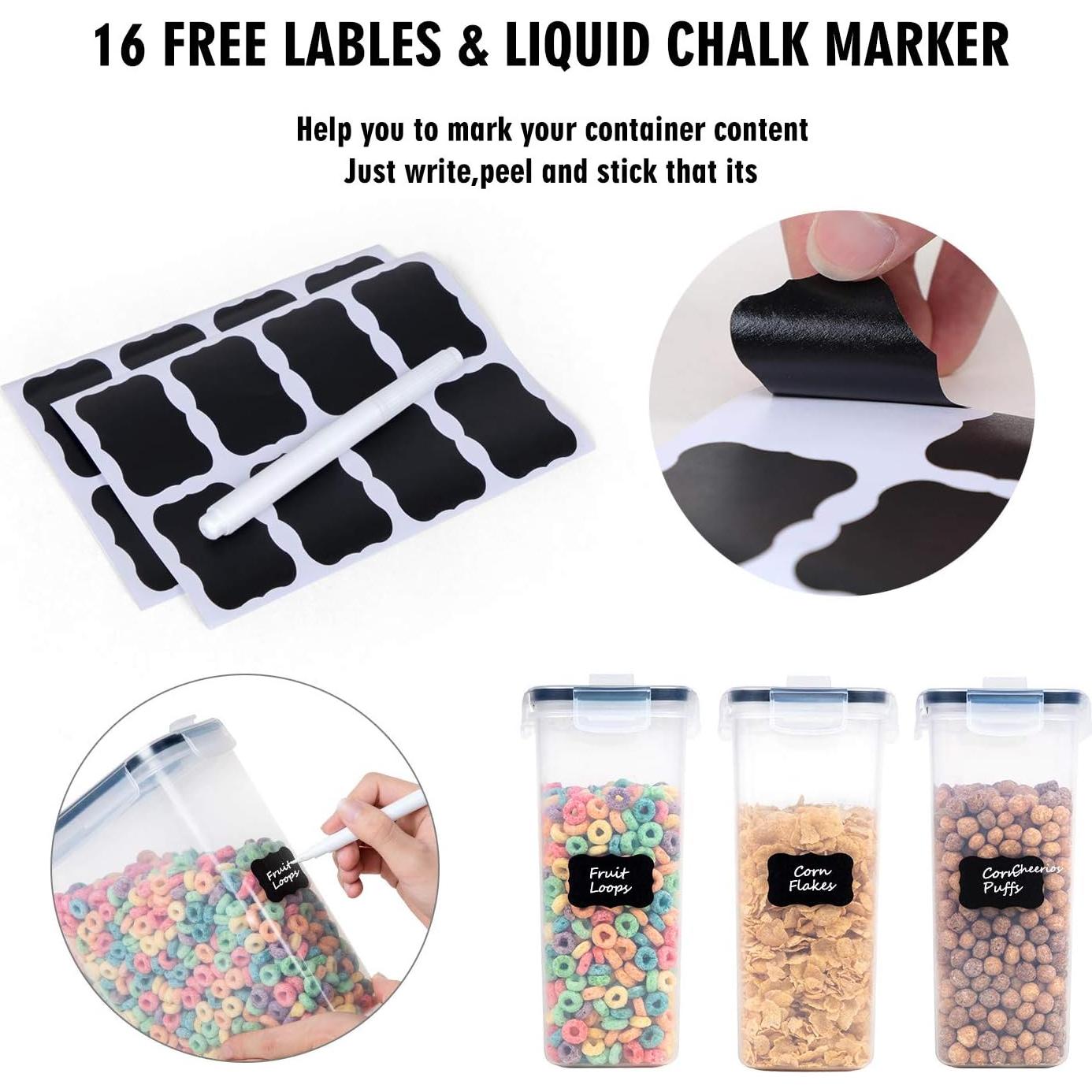 Juego de 3 Contenedores Herméticos FOOYOO para Cereal 3.8L