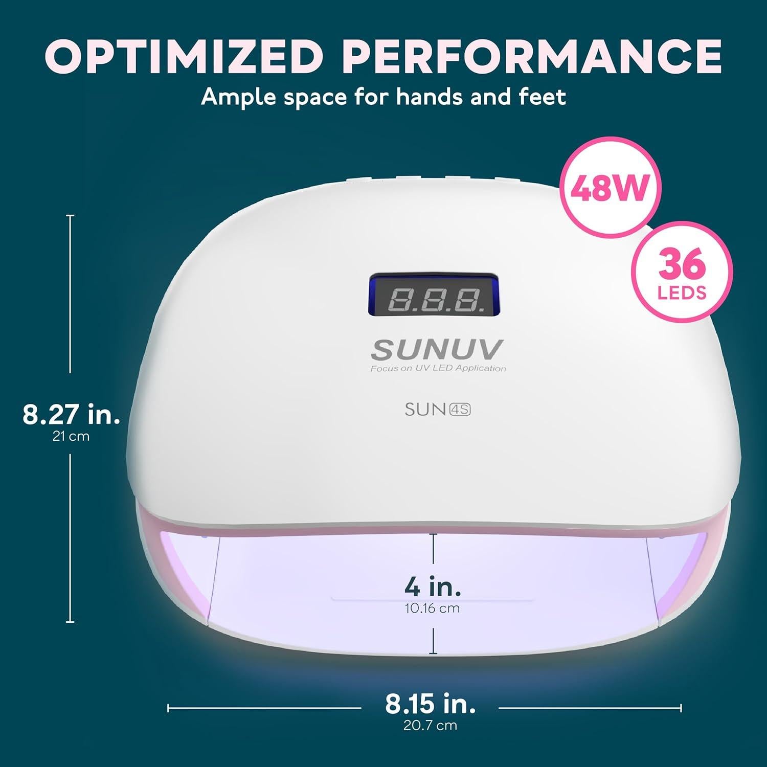 Lámpara UV LED SUNUV SUN4S 48W Rosa con Temporizador