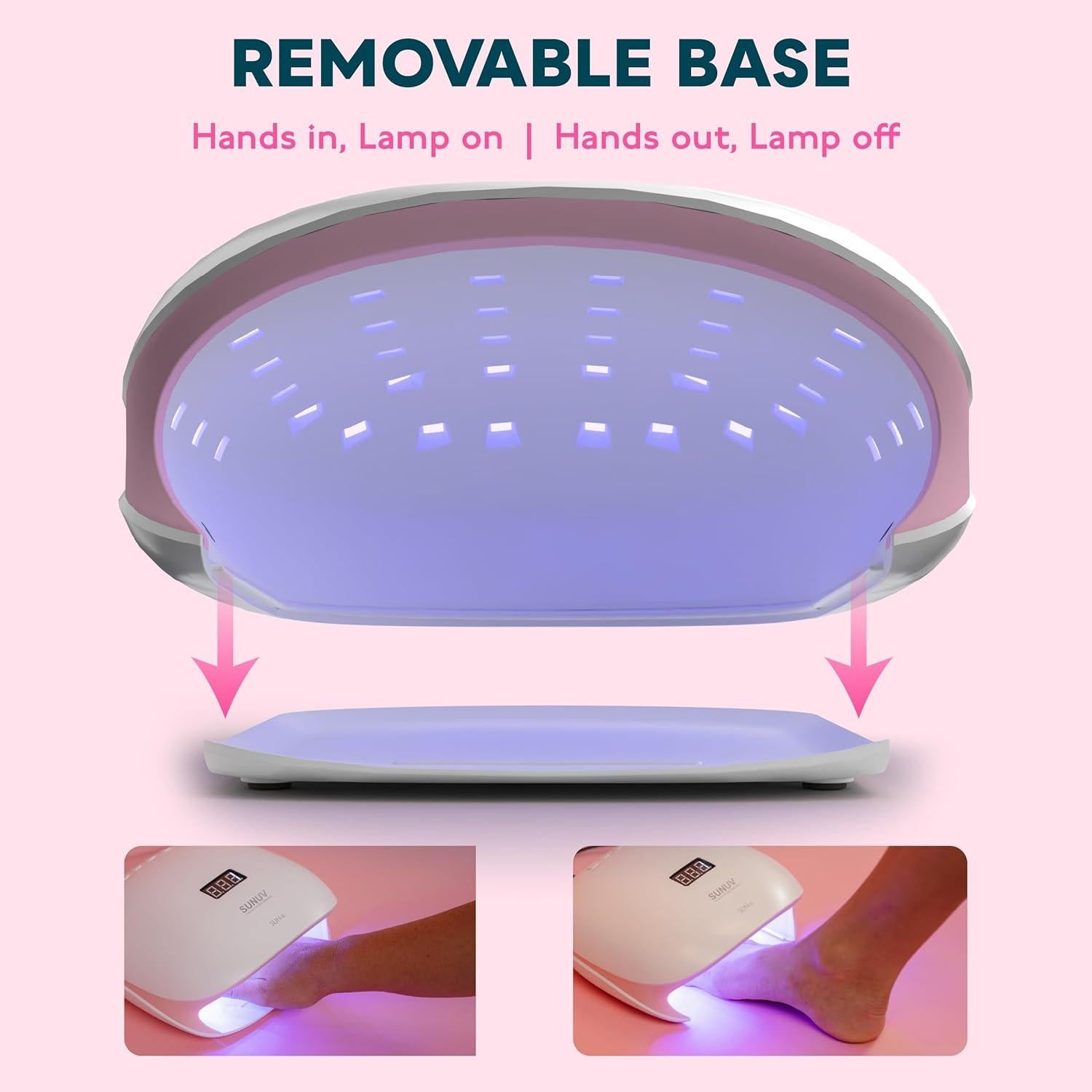 Lámpara UV LED SUNUV SUN4S 48W Rosa con Temporizador