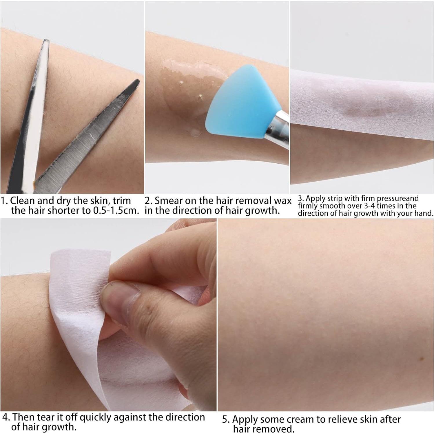 Tiras de Cera No Tejidas BTYMS 200 Piezas 19.1x6.6cm