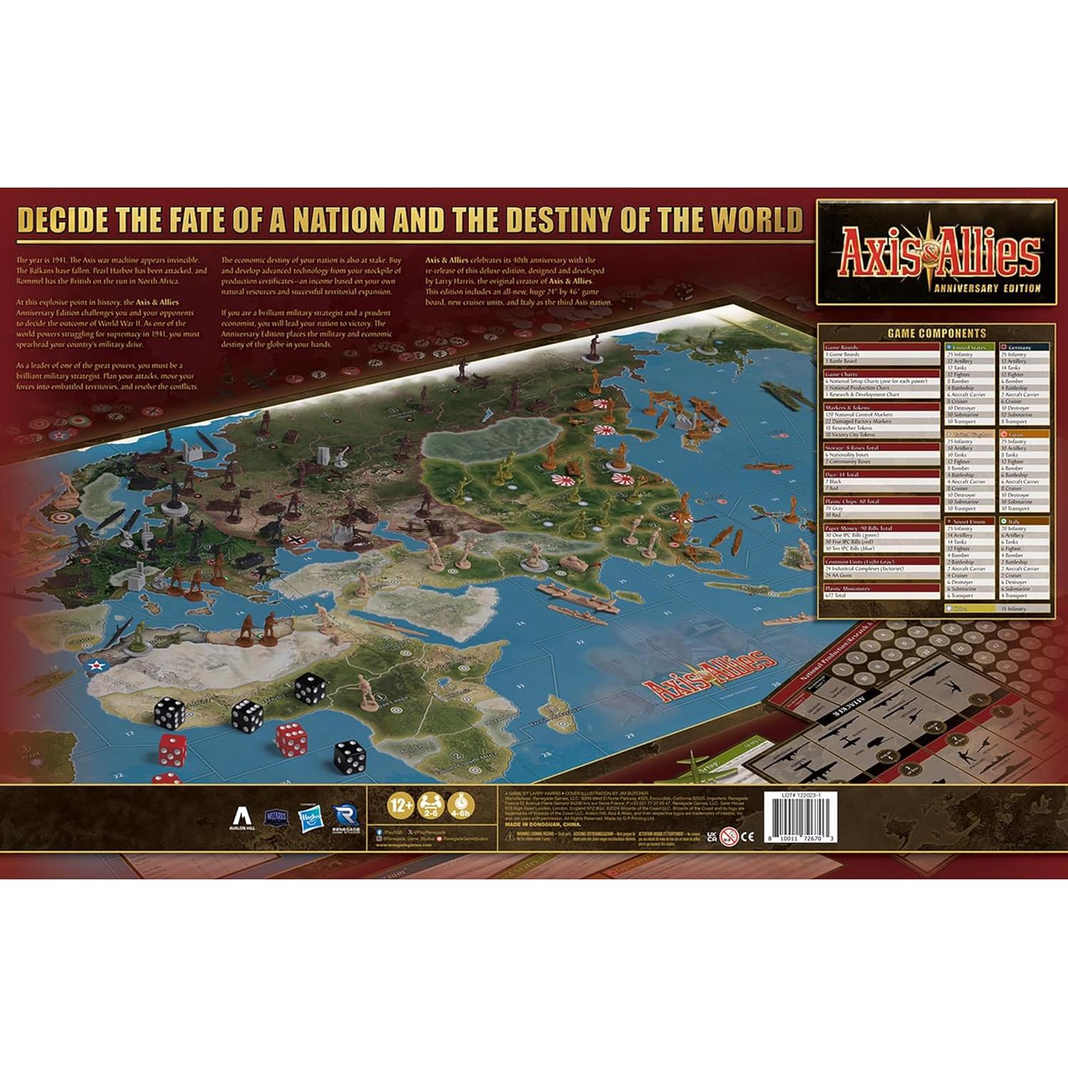 Axis & Allies Edición Aniversario - 2-6 Jugadores - Tablero 61x102 cm