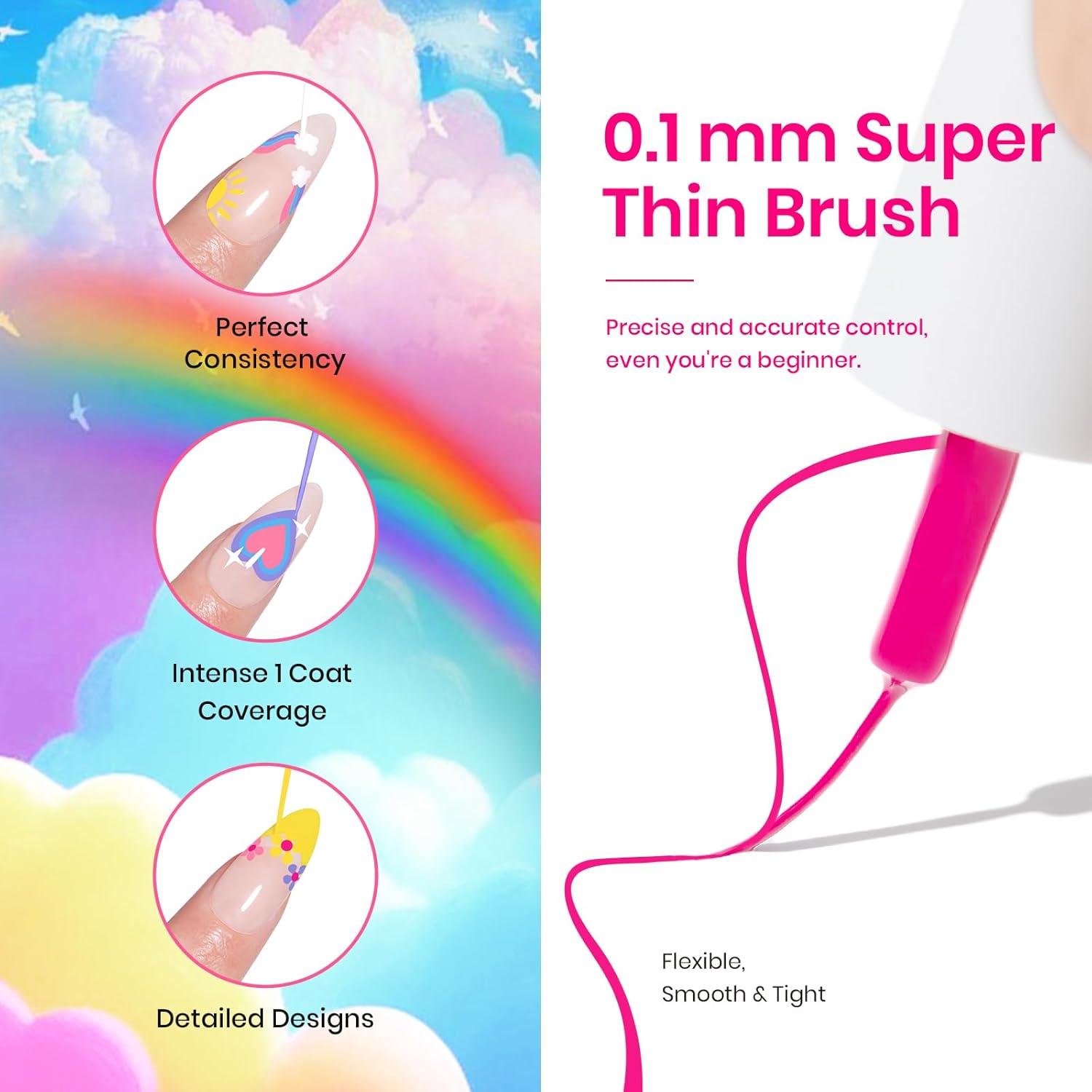 Juego de Gel de Uñas Beetles Rainbow 12 Colores Neón