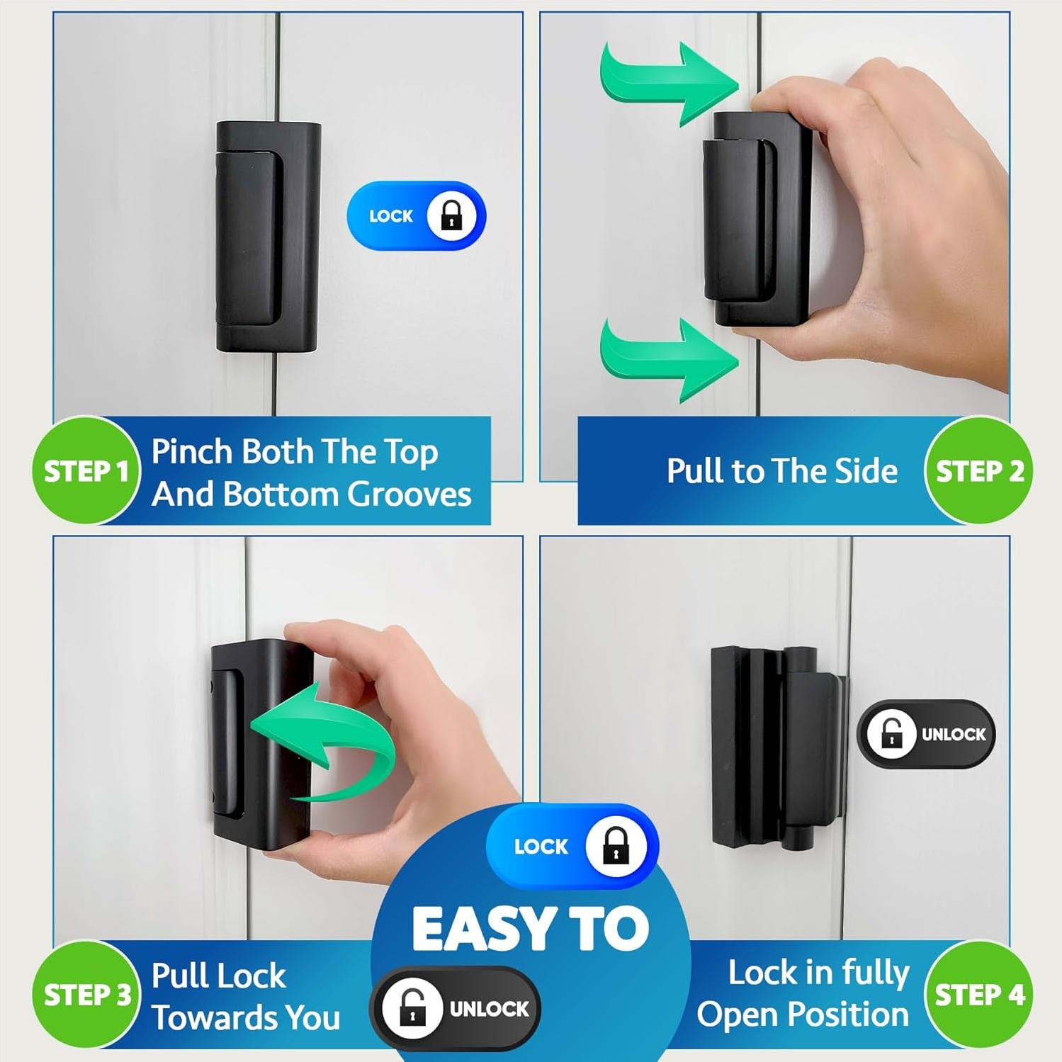 Cerraduras de Seguridad Dwell+Good - Paquete de 2 - Aluminio Negro