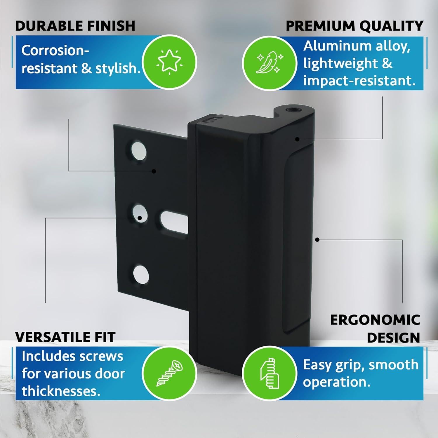 Cerraduras de Seguridad Dwell+Good - Paquete de 2 - Aluminio Negro