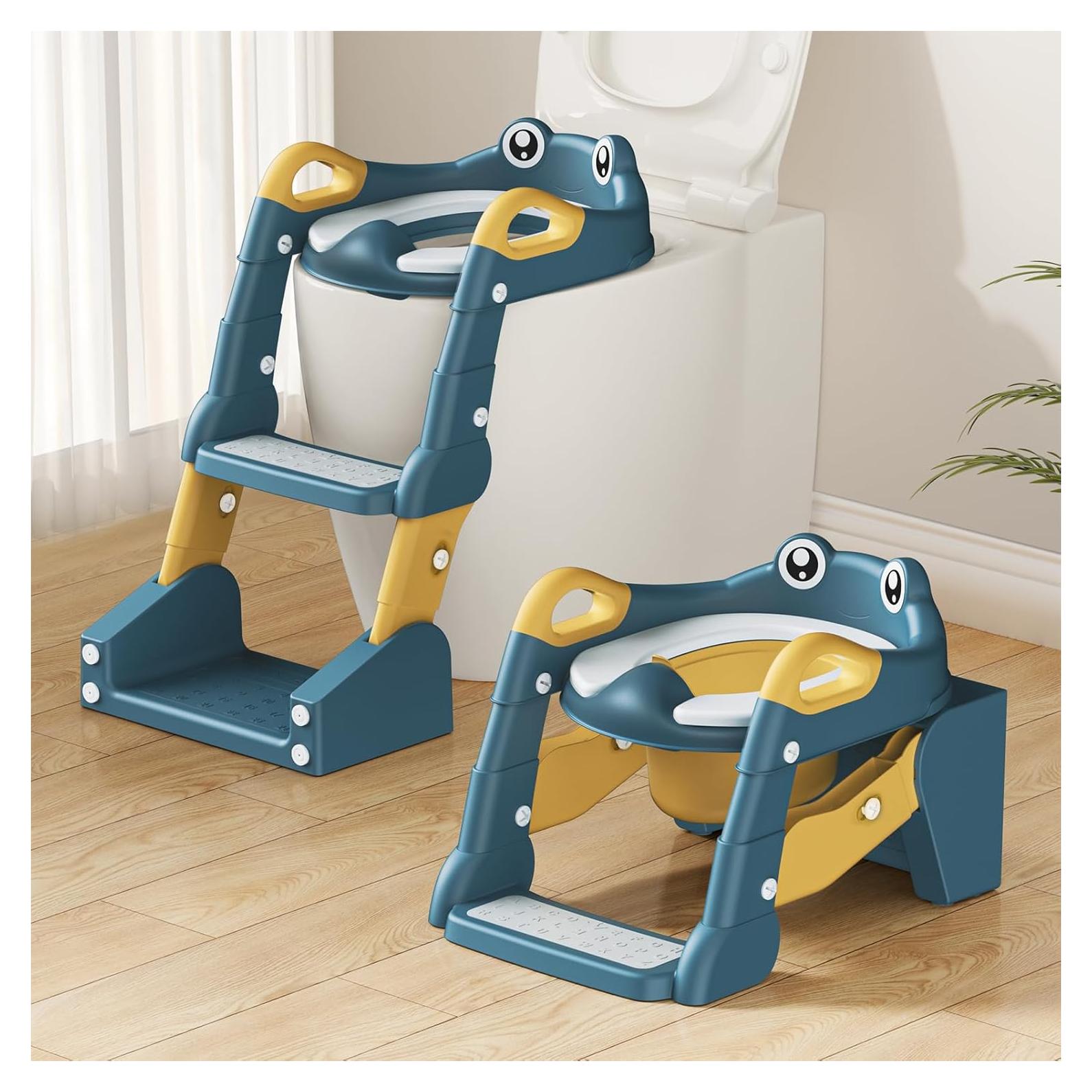 Asiento de Entrenamiento para Baño MTT-04 Azul 2-en-1