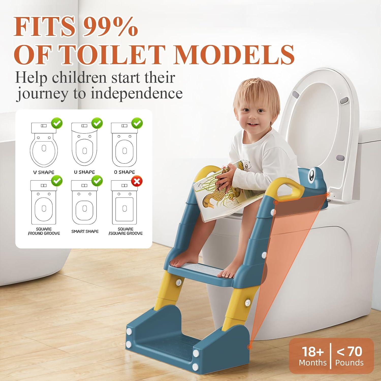 Asiento de Entrenamiento para Baño MTT-04 Azul 2-en-1