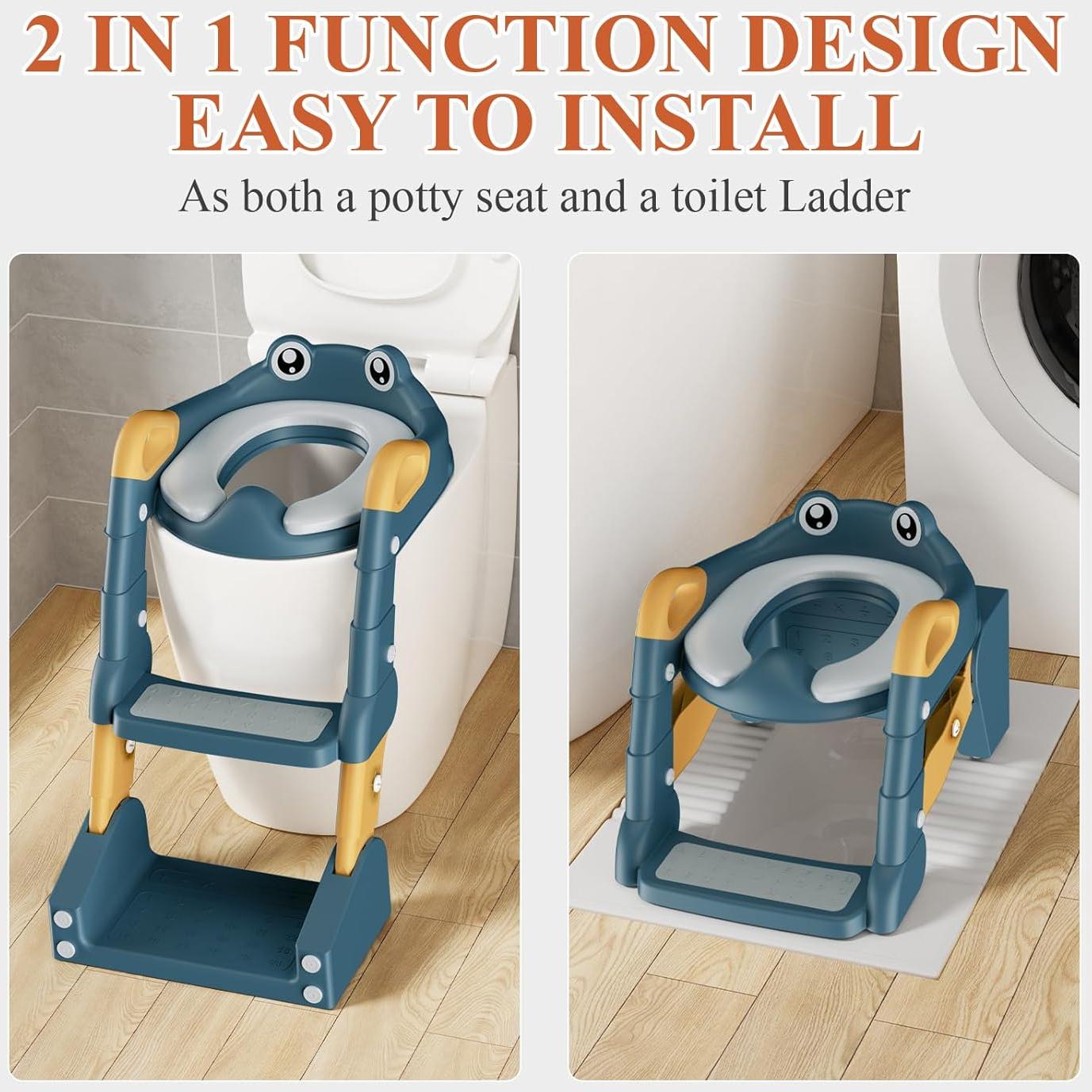 Asiento de Entrenamiento para Baño MTT-04 Azul 2-en-1