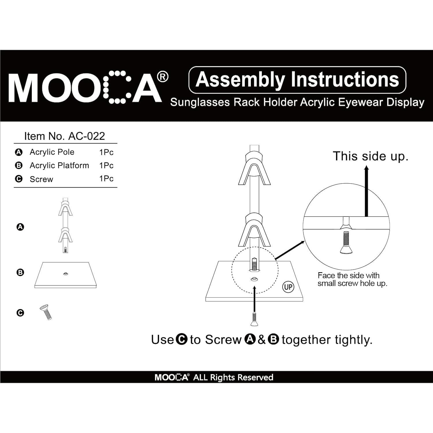 Soporte de Gafas de Acrílico Premium Mooca - 2 Piezas