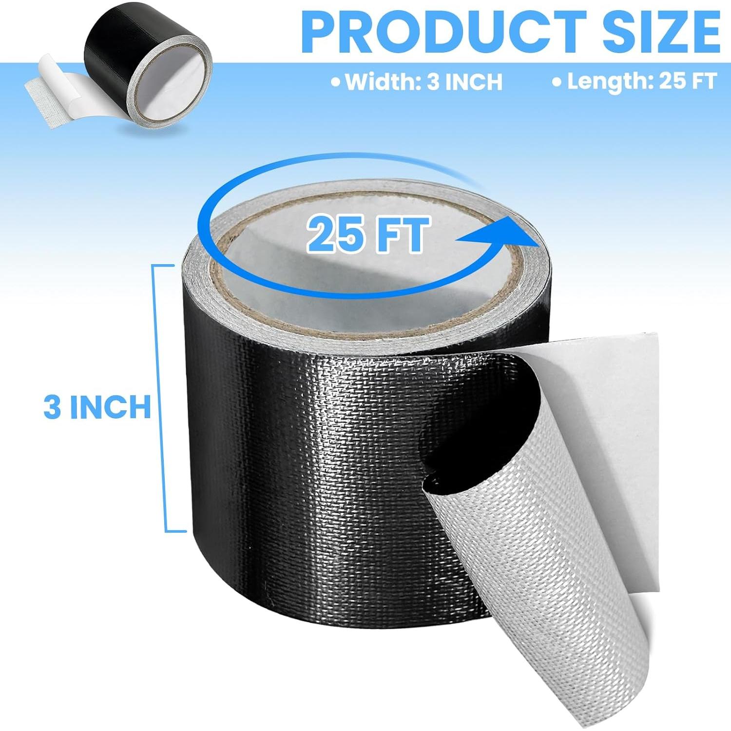 Cinta de Reparación Impermeable Tikfoam 7.62m x 7.62cm Negra