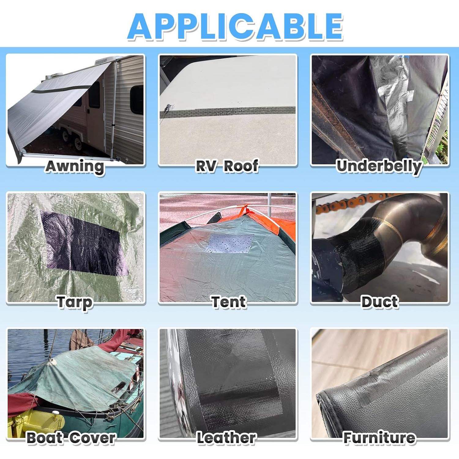 Cinta de Reparación Impermeable Tikfoam 7.62m x 7.62cm Negra