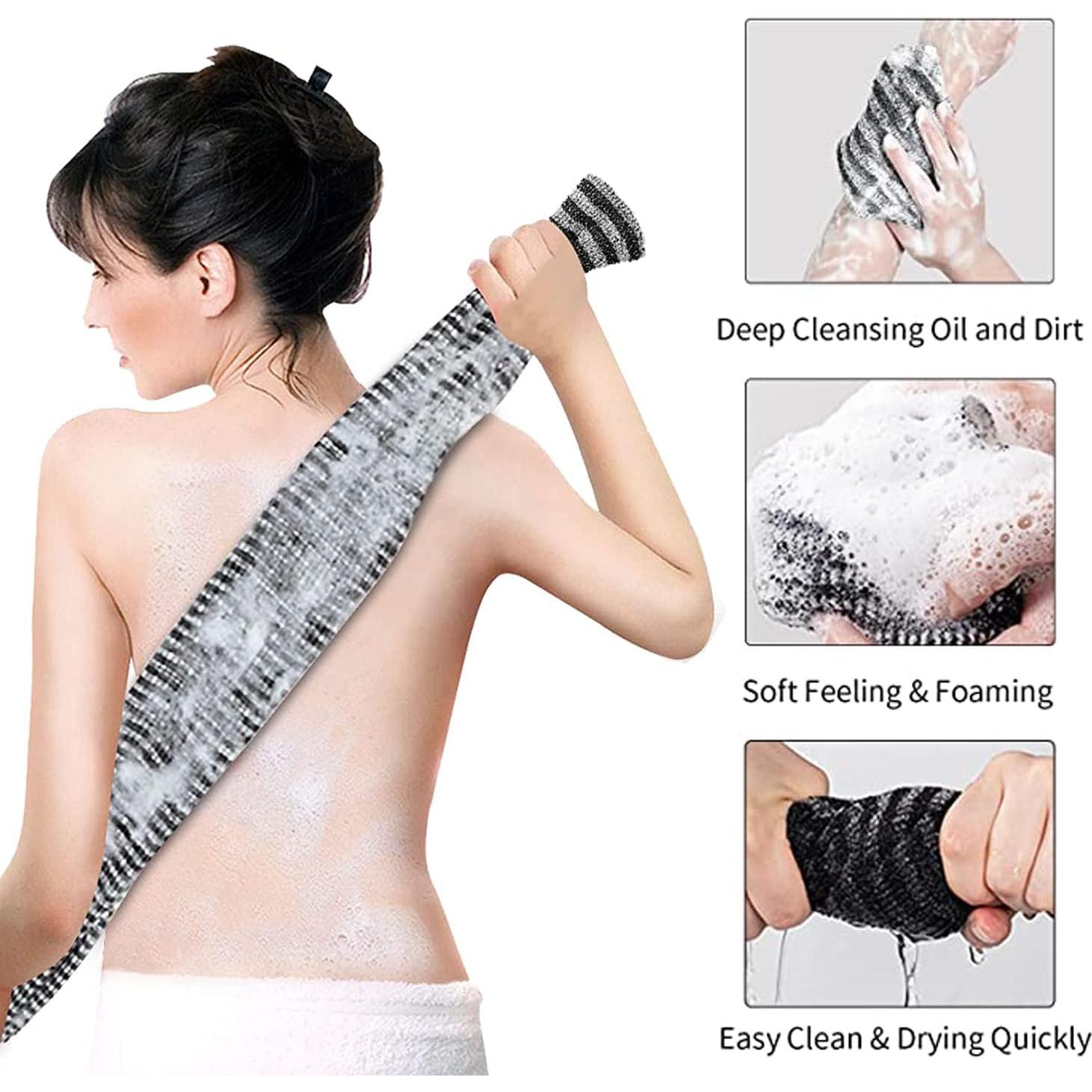 Esponja Exfoliante Corporal Yiclick Negra 101.6 cm Ducha