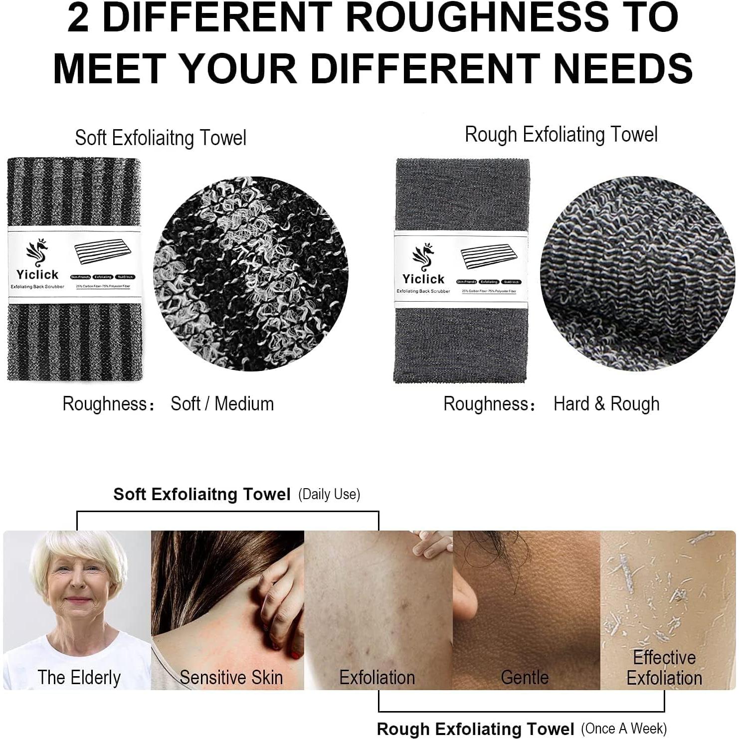 Esponja Exfoliante Corporal Yiclick Negra 101.6 cm Ducha