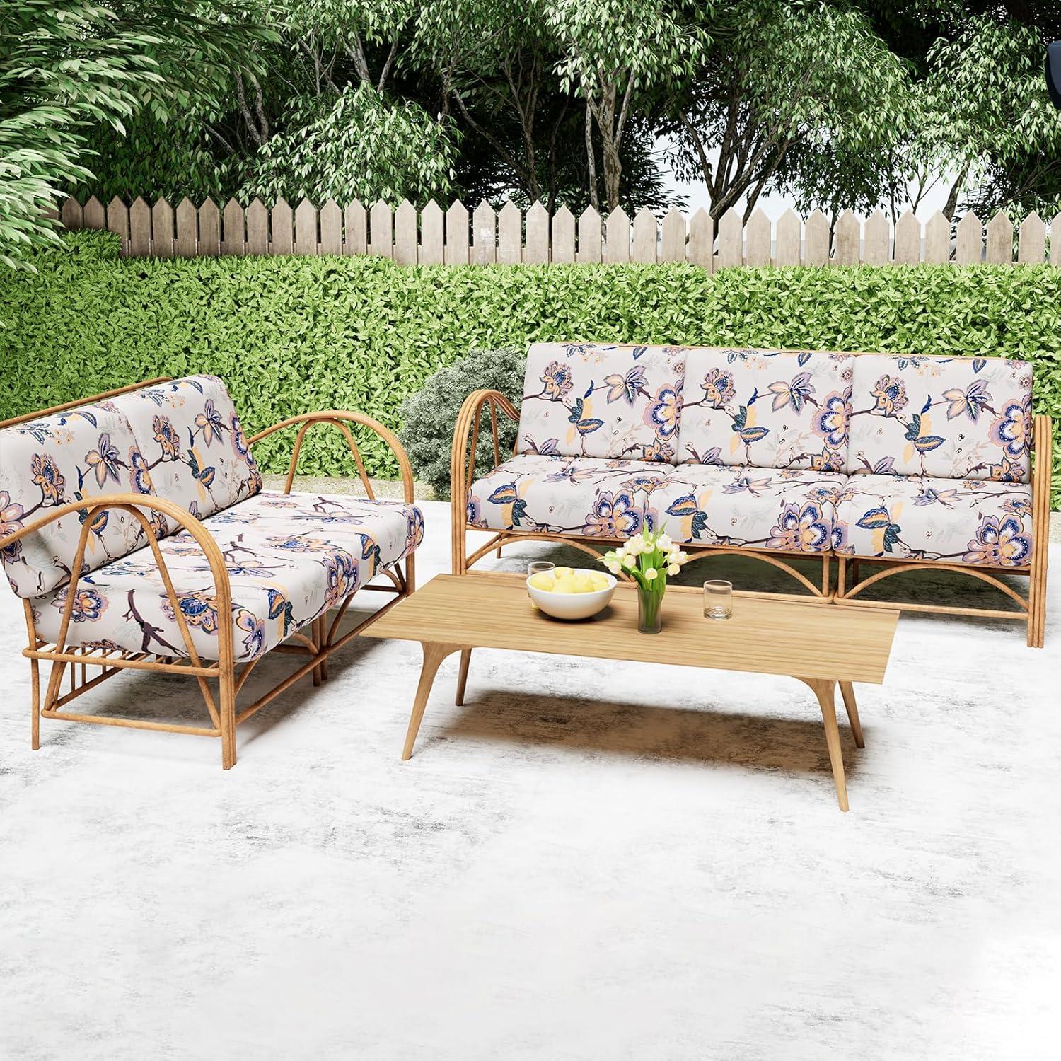 Fundas de Cojín Sofá Smiry Beige, Lavables y Antideslizantes