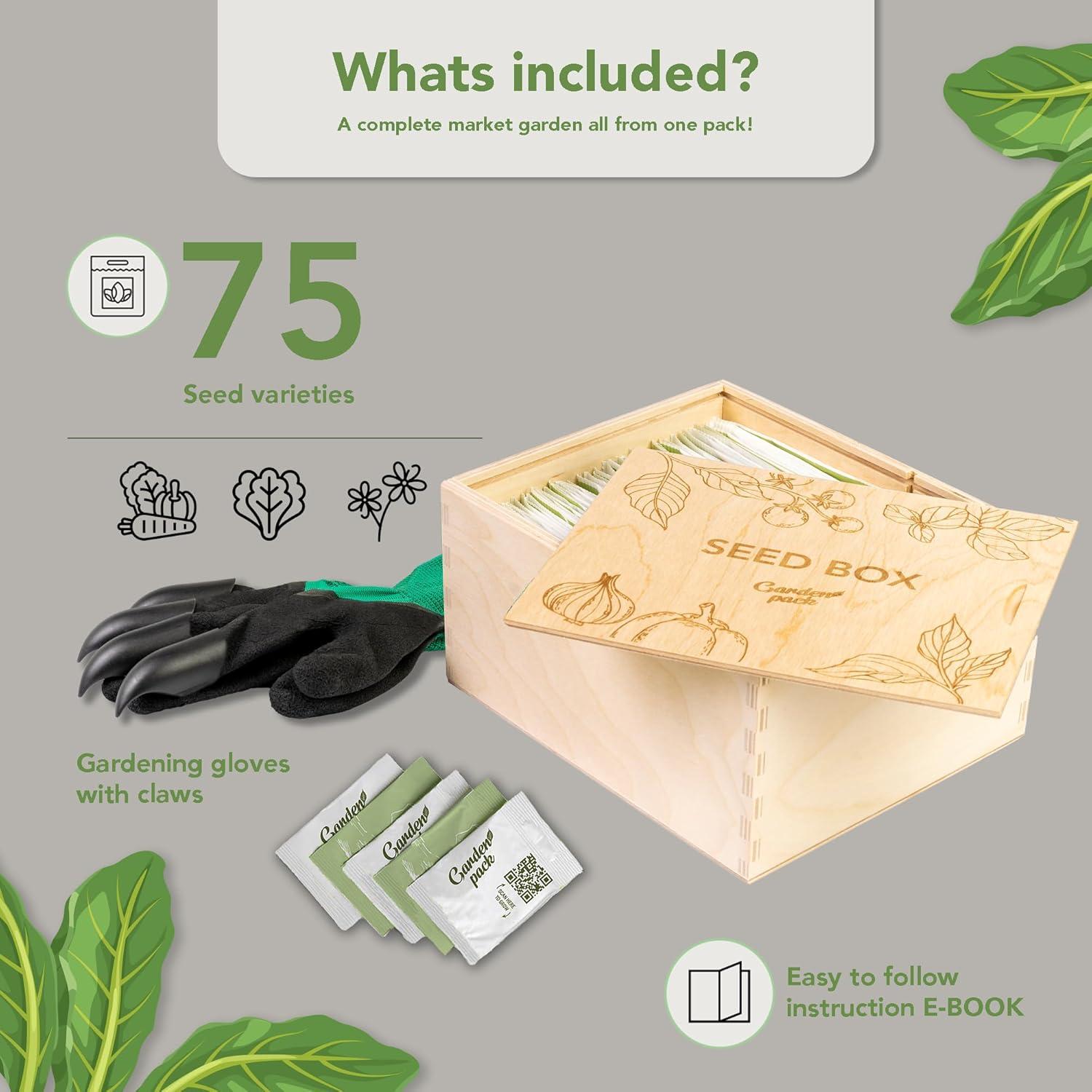 Kit de Jardinería Garden Pack - 75 Semillas de Flores y Verduras