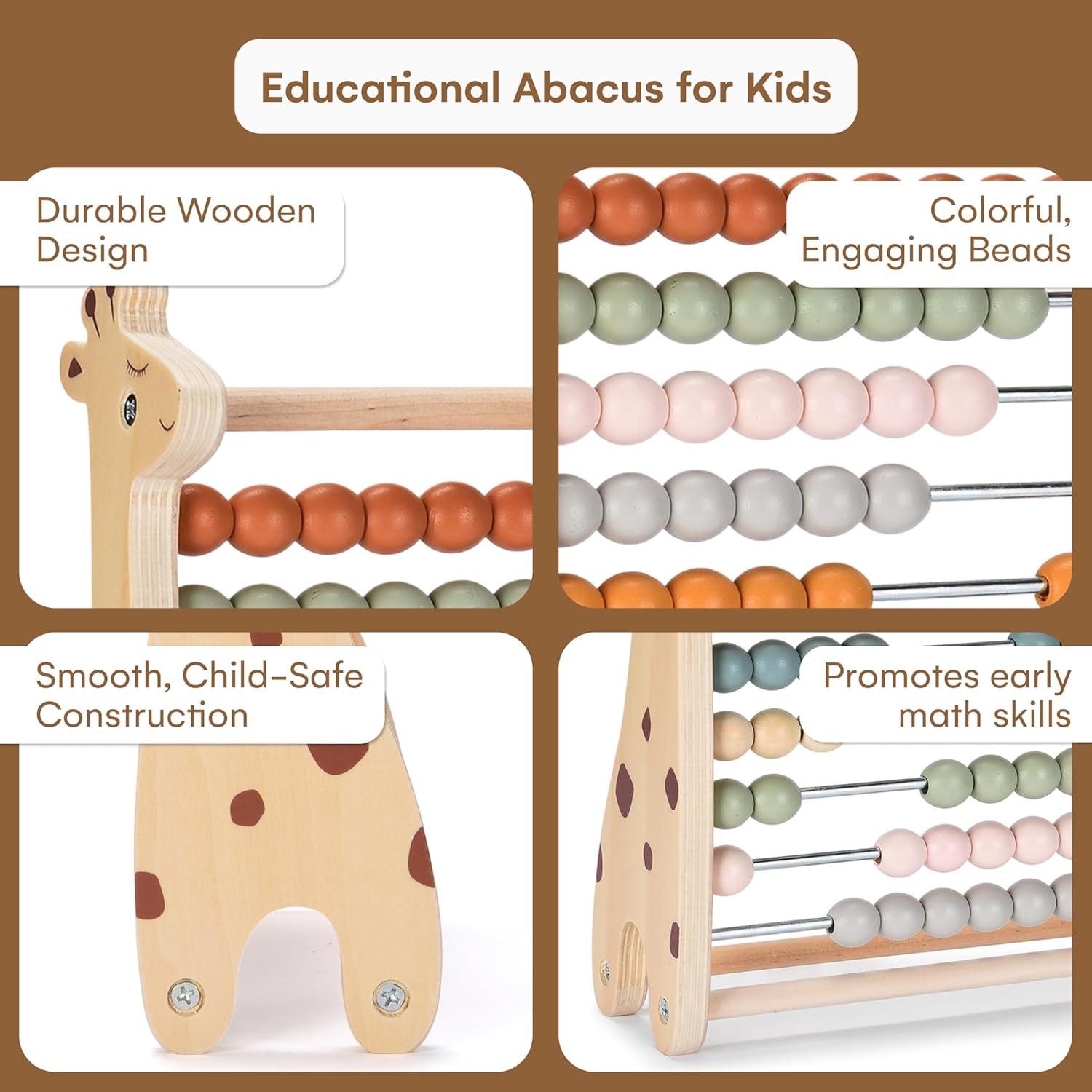 Ábaco de Madera para Niños - Juguete Matemático 24x8.2x28.5cm