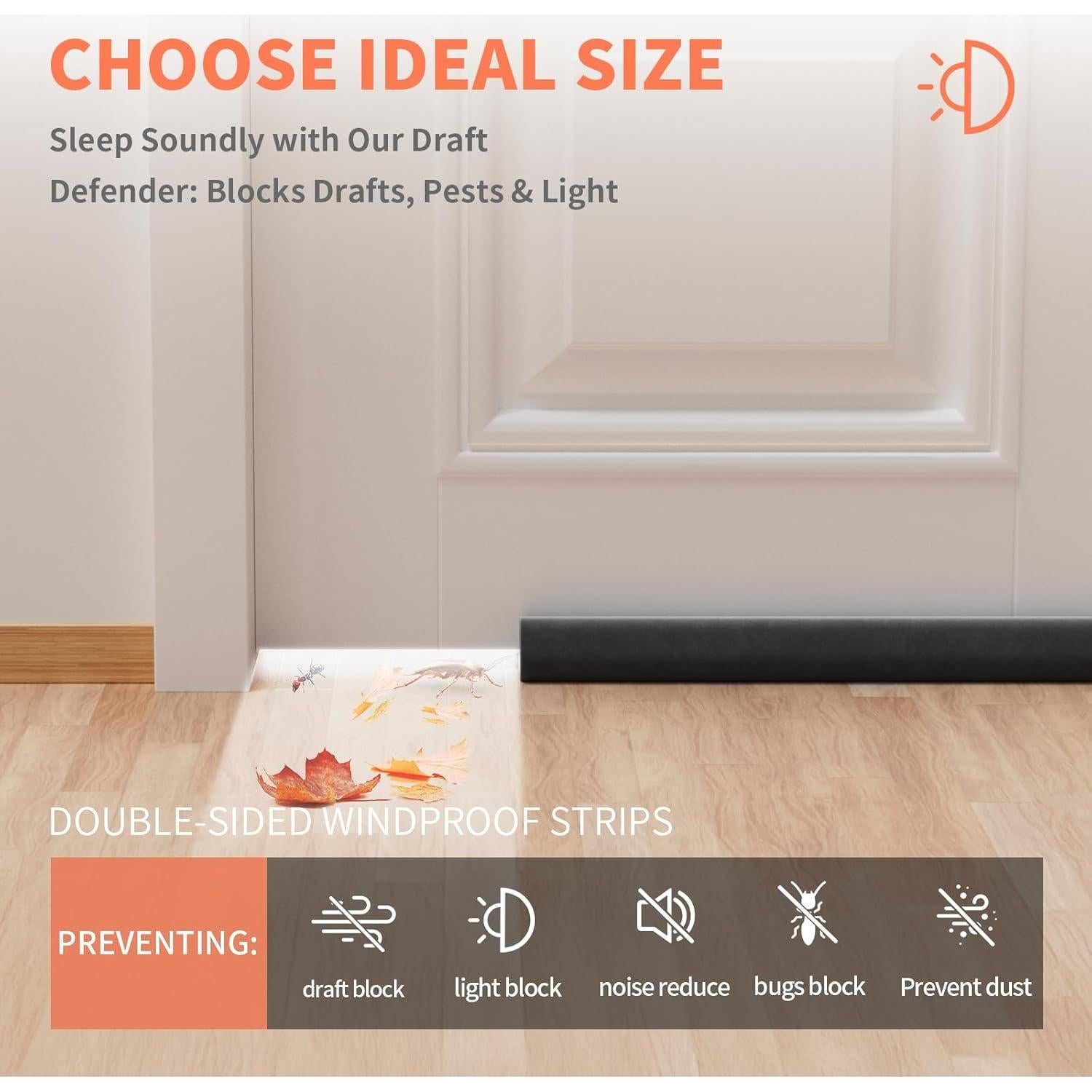 Tapón de Draft BKSAI 71-81cm Negro Aislamiento Acústico