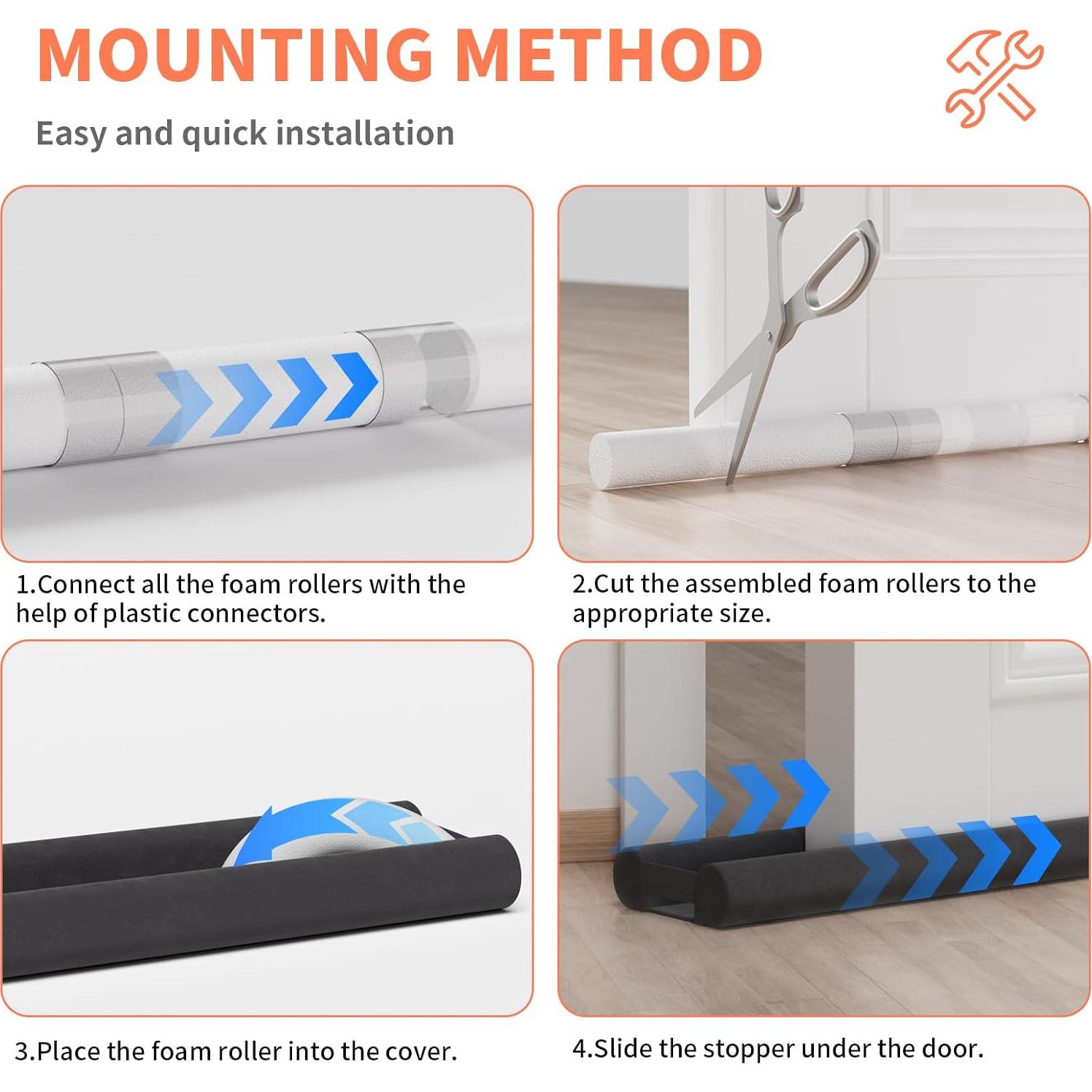 Tapón de Draft BKSAI 71-81cm Negro Aislamiento Acústico