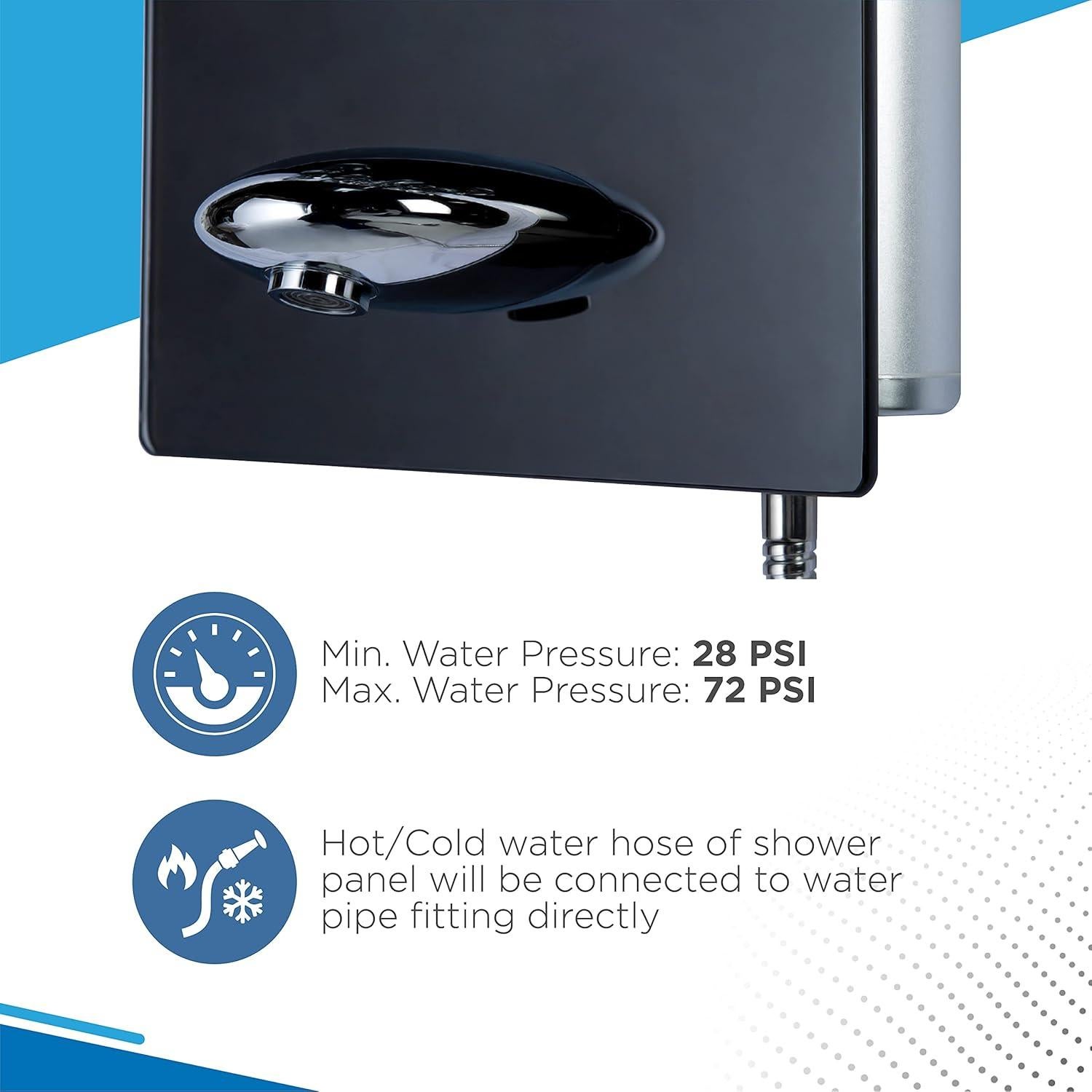 Sistema de Ducha Blue Ocean SPA392B con 8 Jets y Pantalla LED