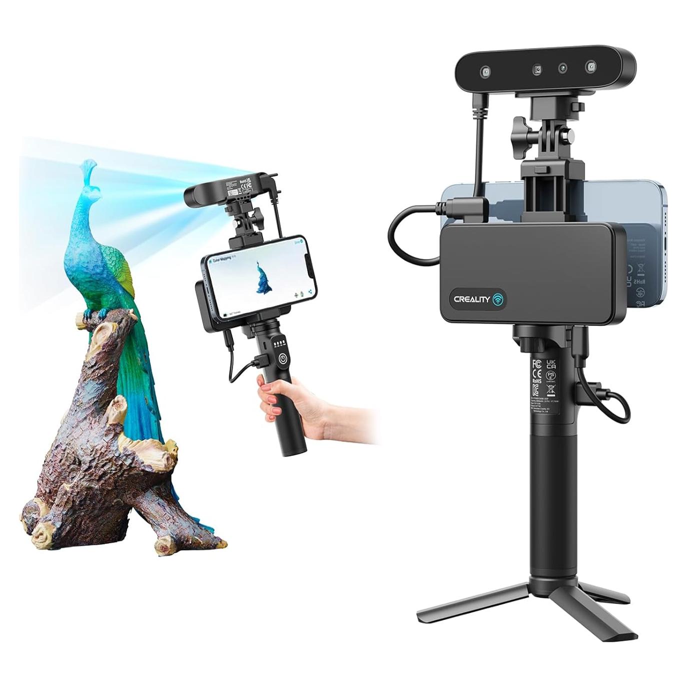 Creality CR-Scan Ferret Pro 3D Scanner for 3D Printing, Upgrade Wireless Handheld 3D Scanner with WiFi 6 Bridge, Anti-Shake Tracking, 30FPS Fast Full Color Scan, 0.1mm Accuracy for 3D Printer