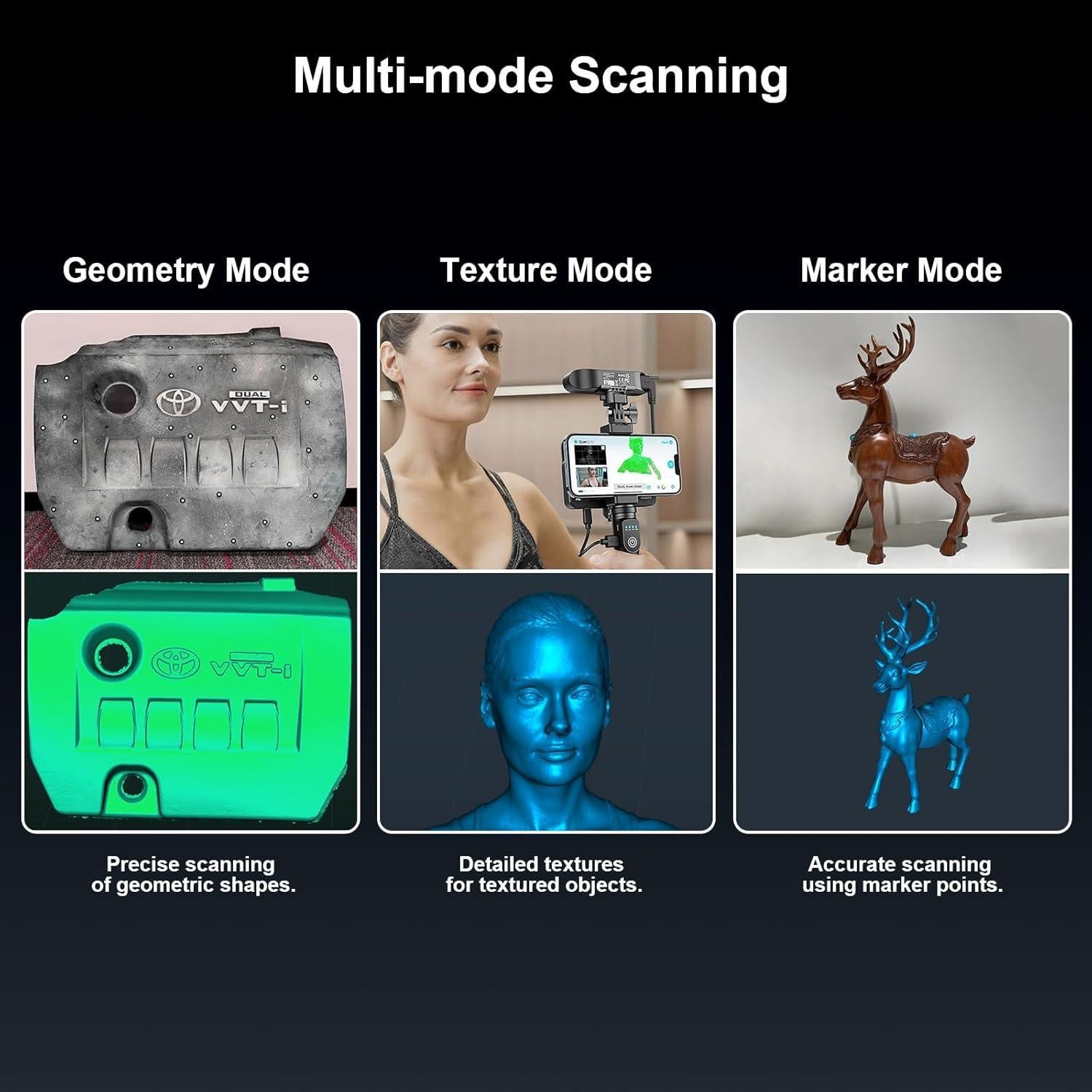 Creality CR-Scan Ferret Pro 3D Scanner for 3D Printing, Upgrade Wireless Handheld 3D Scanner with WiFi 6 Bridge, Anti-Shake Tracking, 30FPS Fast Full Color Scan, 0.1mm Accuracy for 3D Printer